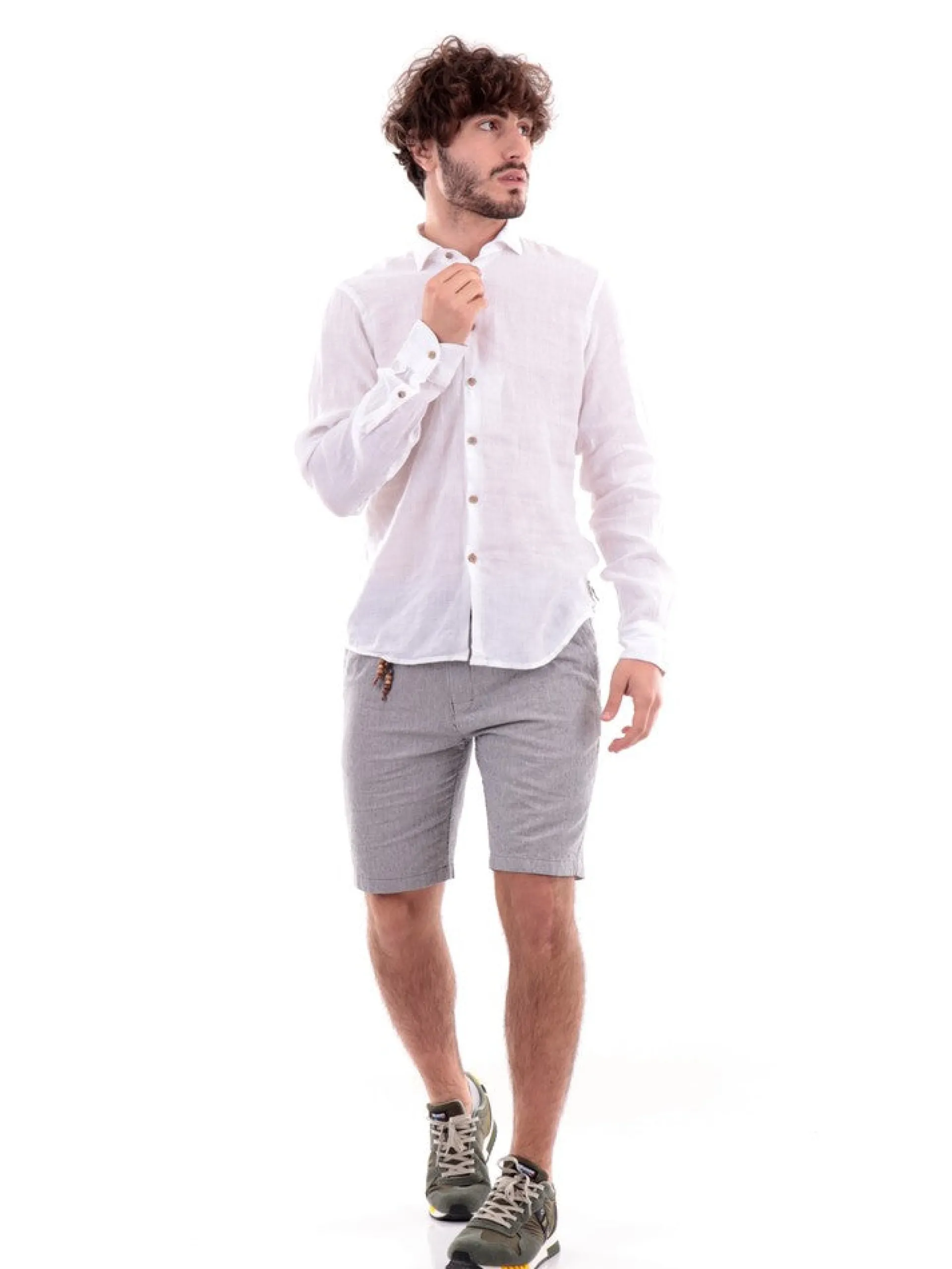 YES ZEE Camicie*Camicia bianca da uomo Camicia Collo Piccolo Francese C505UP00