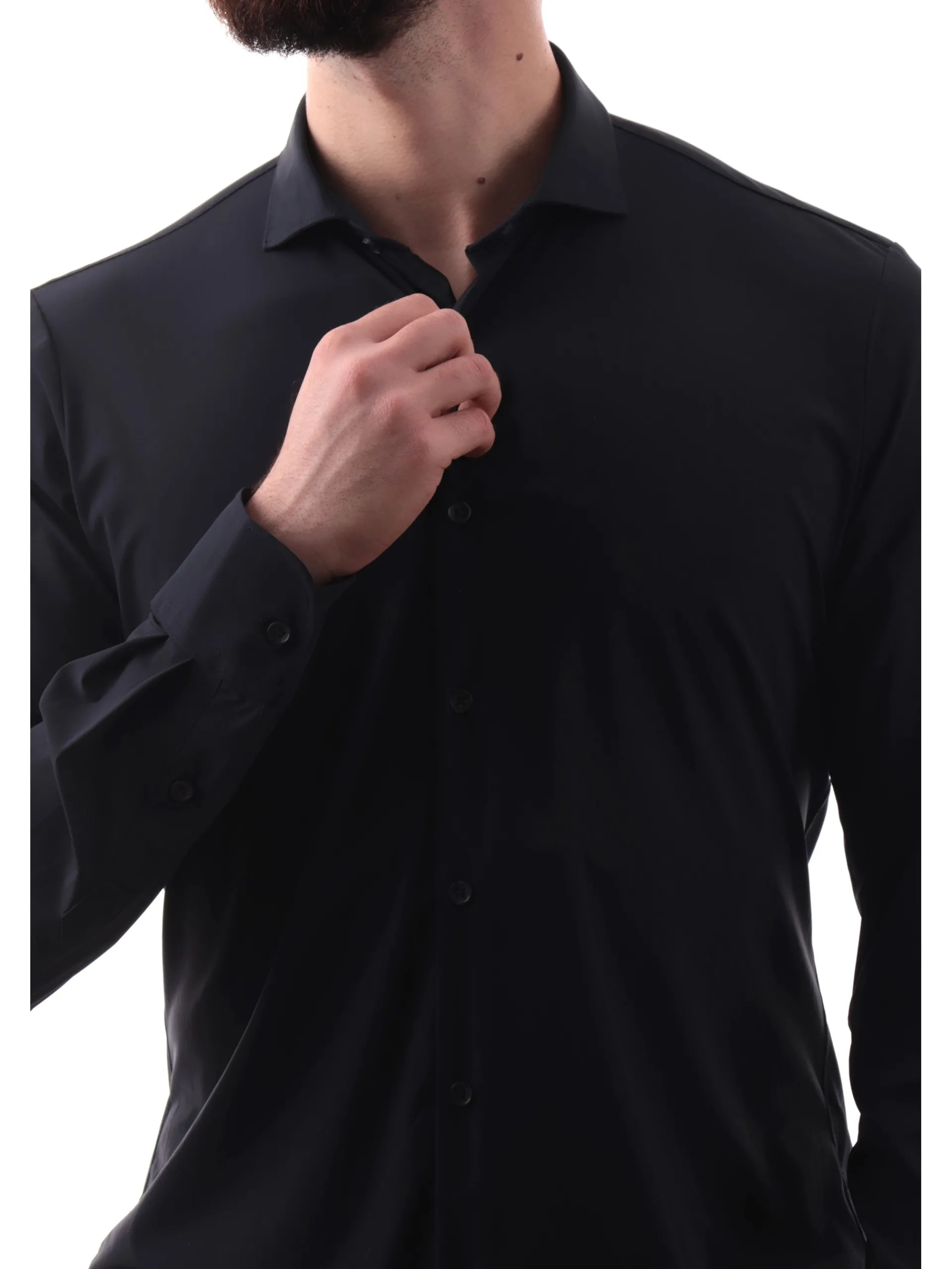 YES ZEE Camicie*Camicia blu da uomo elasticizzata C505OQ000