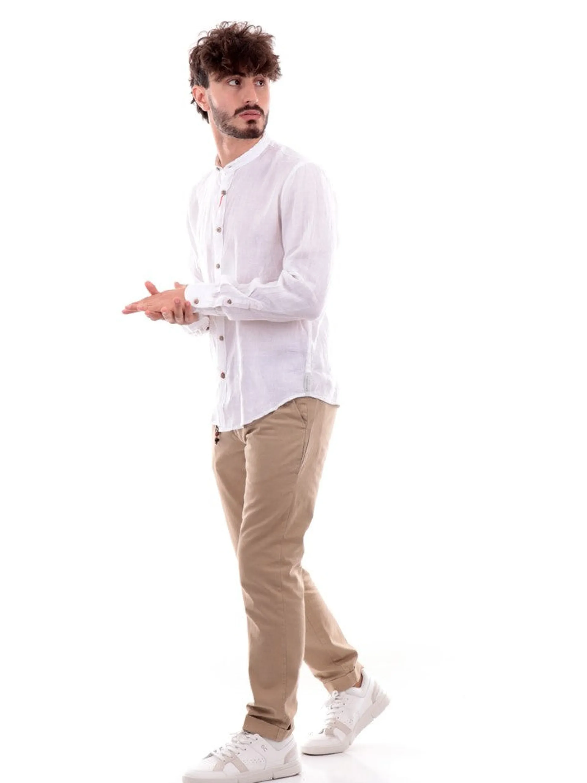 YES ZEE Camicie*Camicia coreana bianca da uomo C512UP000
