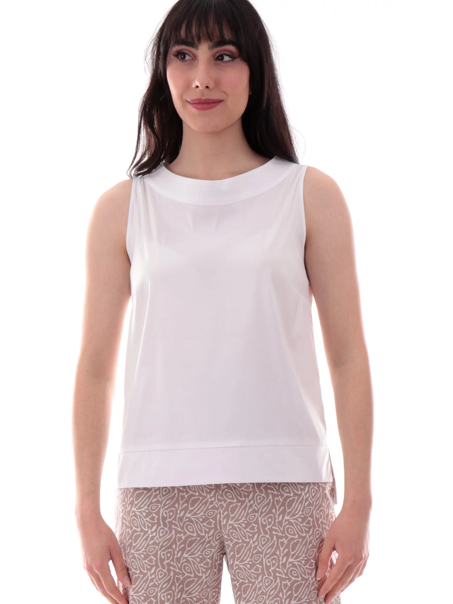 ANIS Maglie*Canotta White donna bianca scollo a barchetta 251C1092