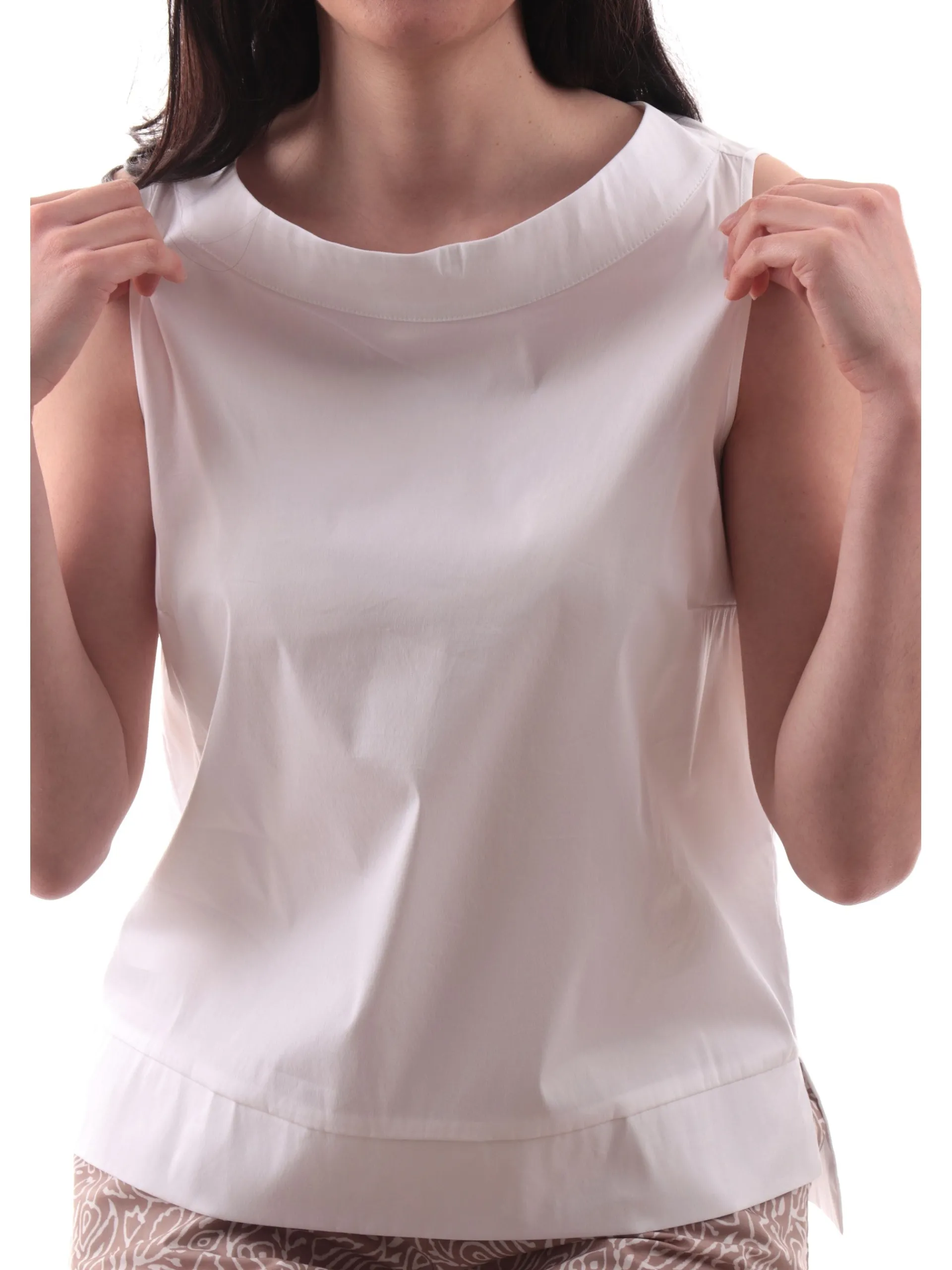 ANIS Maglie*Canotta White donna bianca scollo a barchetta 251C1092