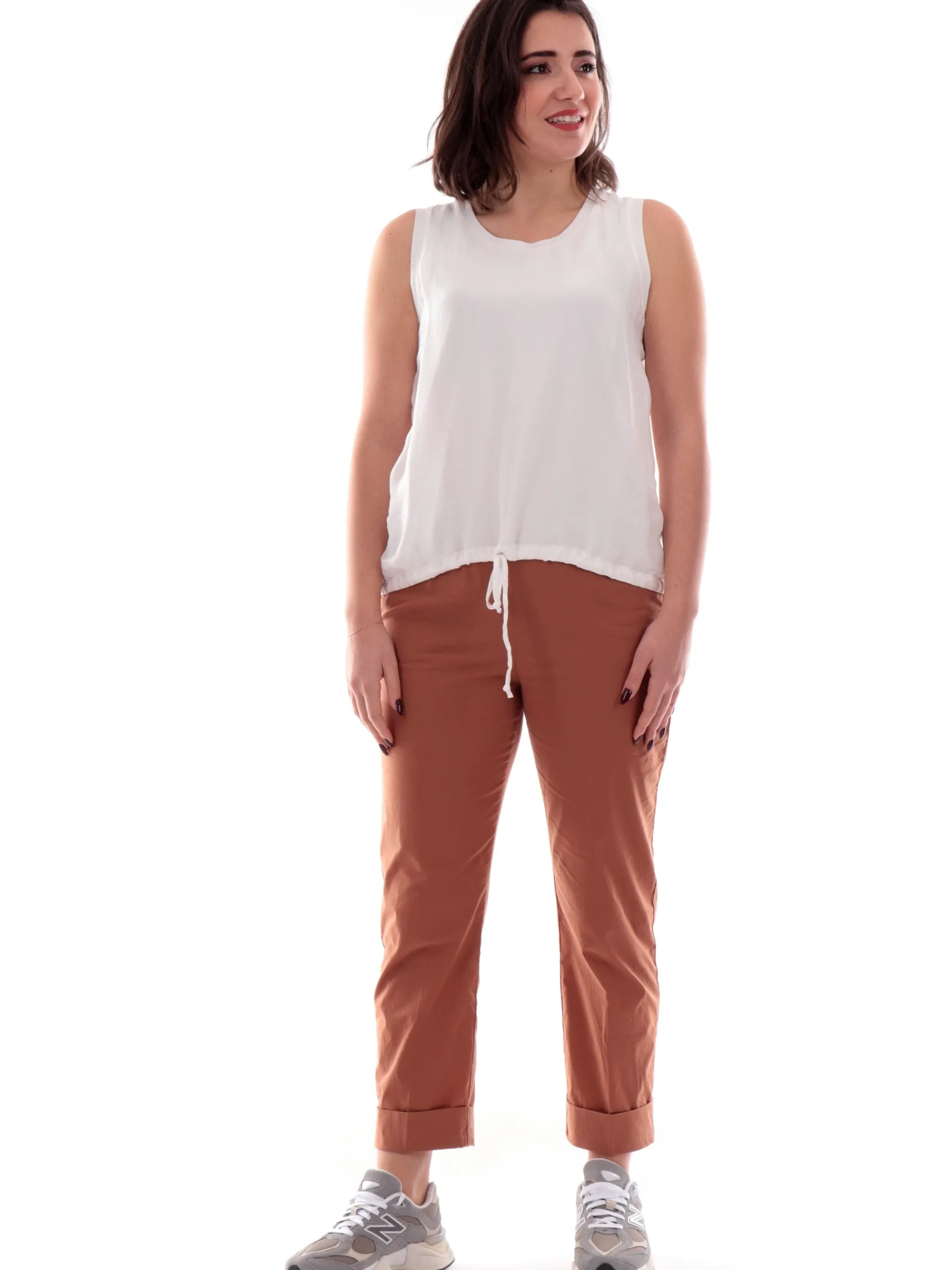 DEHA Maglie*Canotta Bianca da donna con coulisse D2217118001