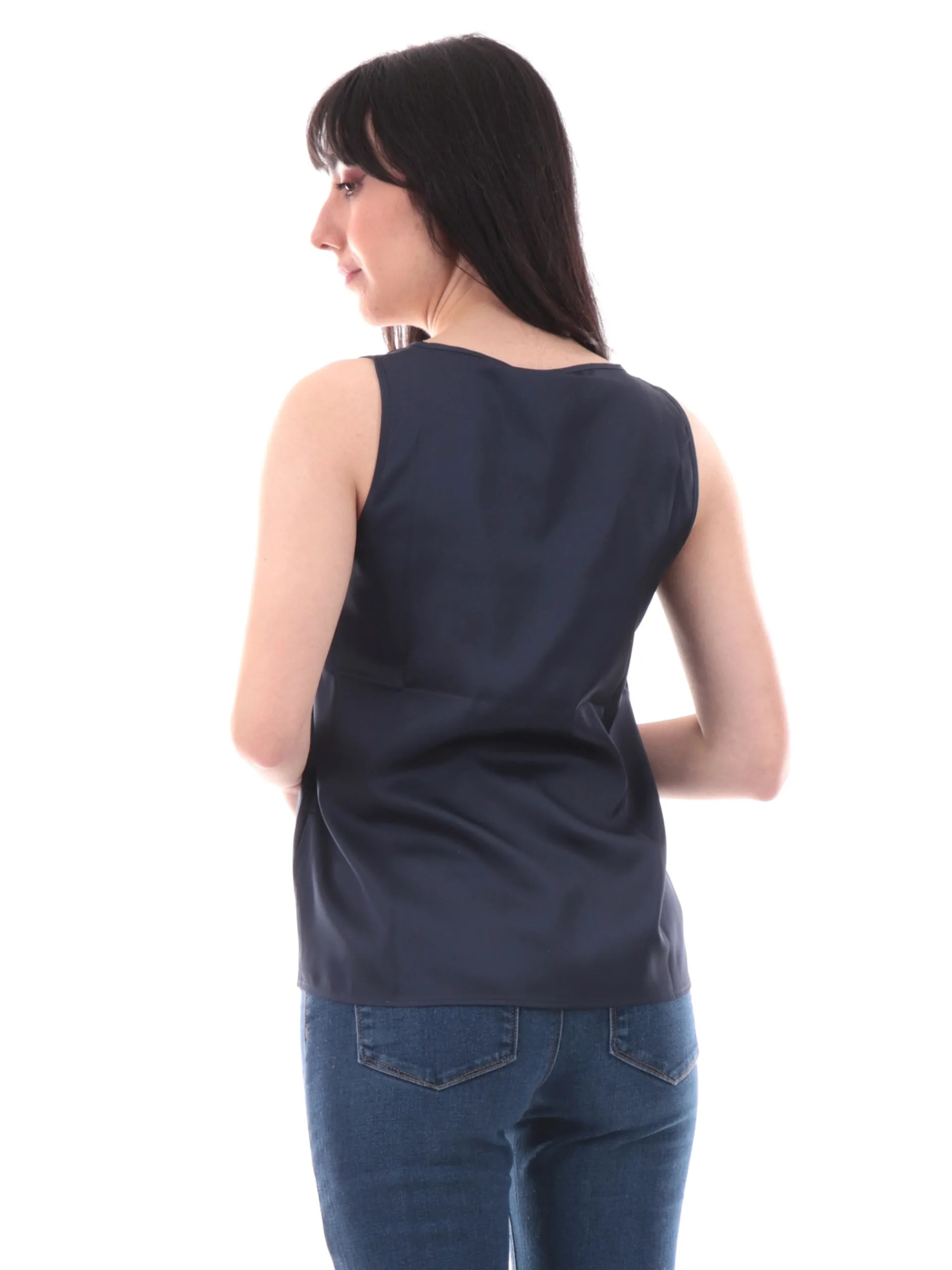 EMME MARELLA Maglie*Canotta blu scollo a U da donna HIGHER