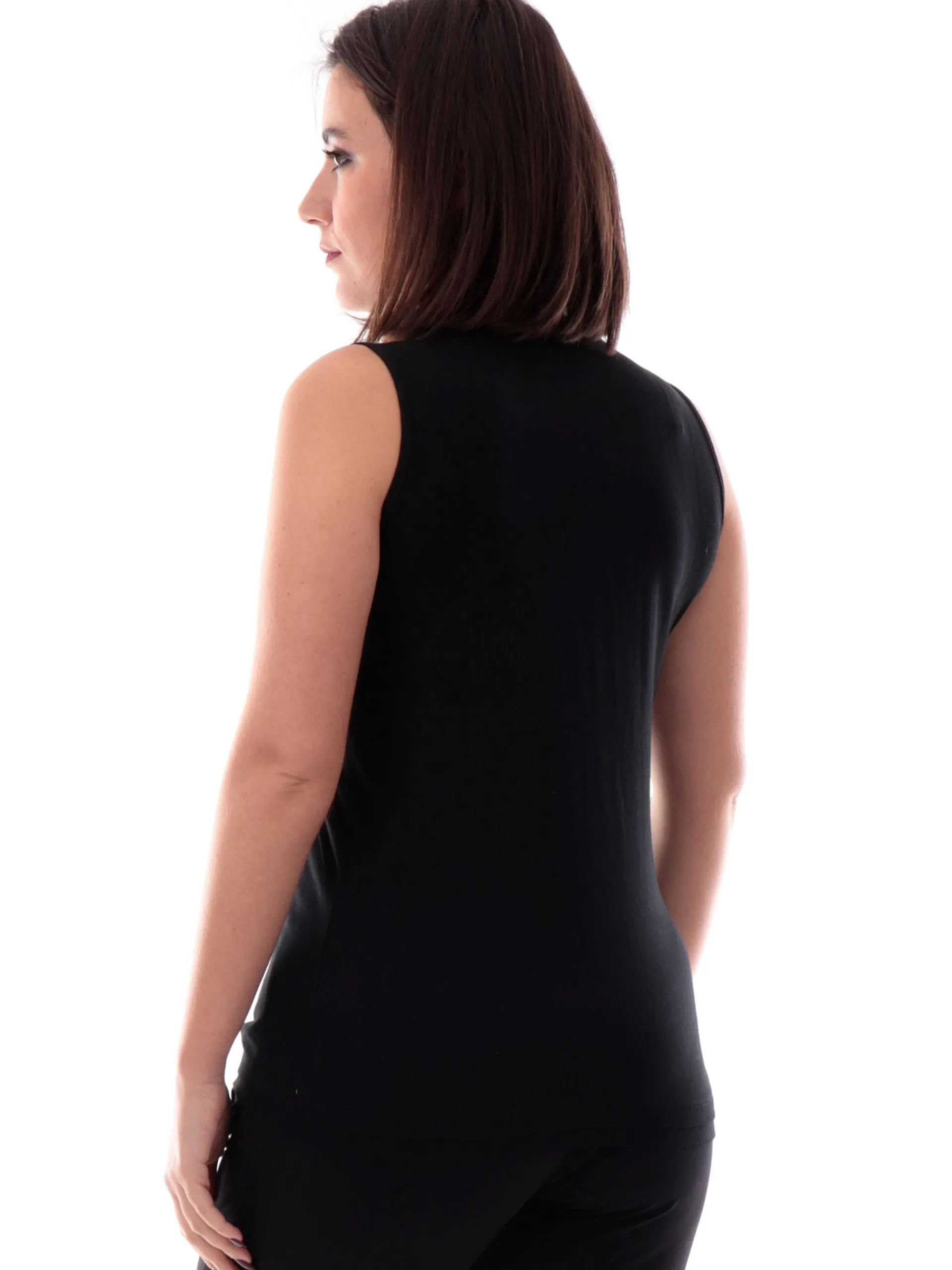 FREDDY Maglie*Canotta nera da donna maxi logo con glitter S25WCYLK1