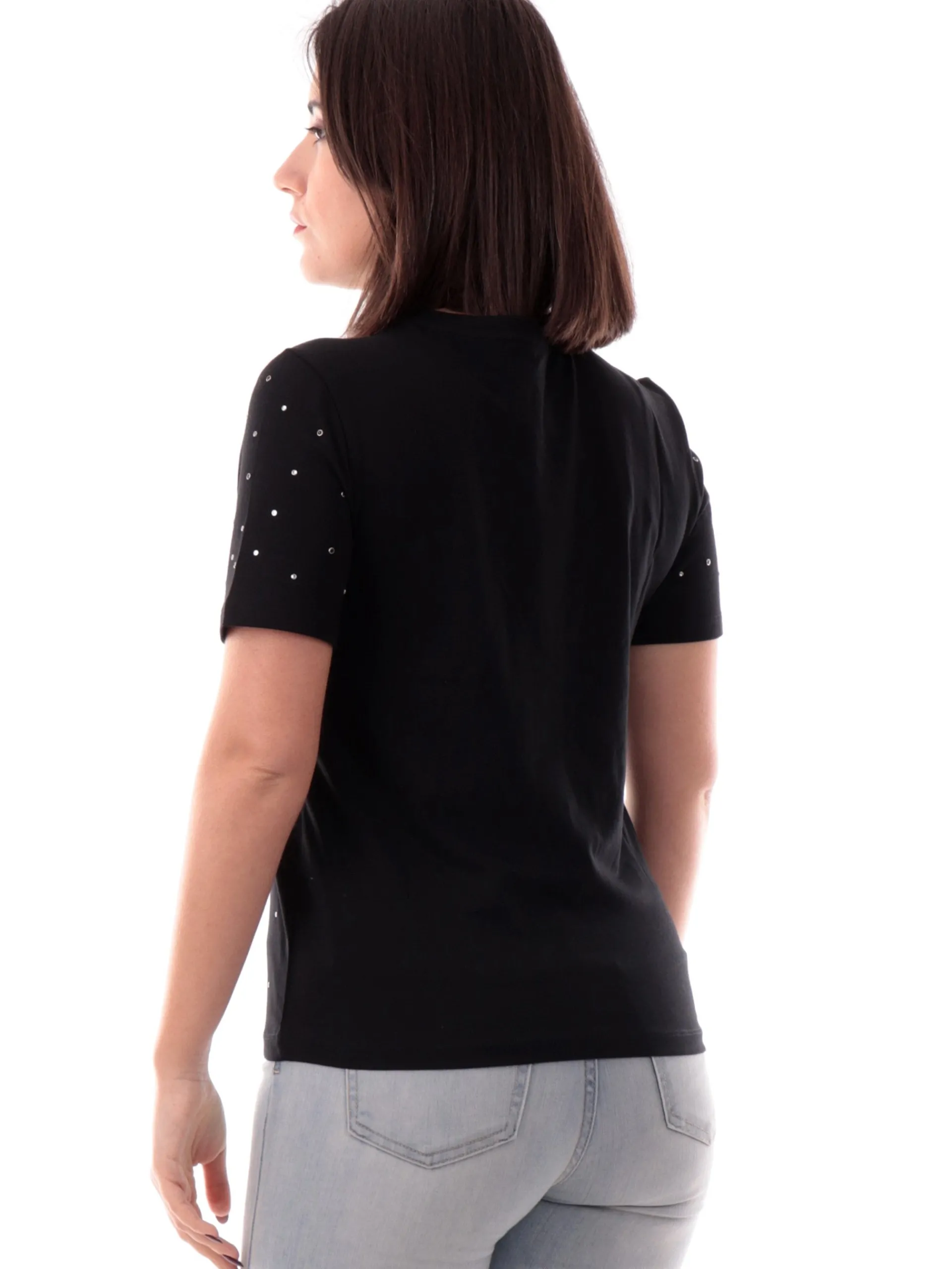 GUESS Maglie*Canotta gialla da donna logo strass e glitter W5GP29KA0H1