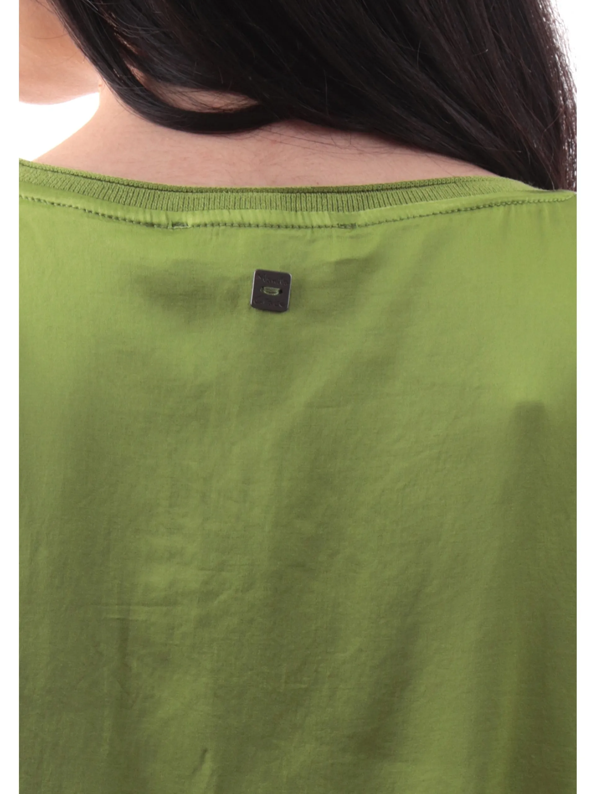 MANILA GRACE Maglie*Canotta scollo a U verde da donna vestibilità morbida Y043VUMA