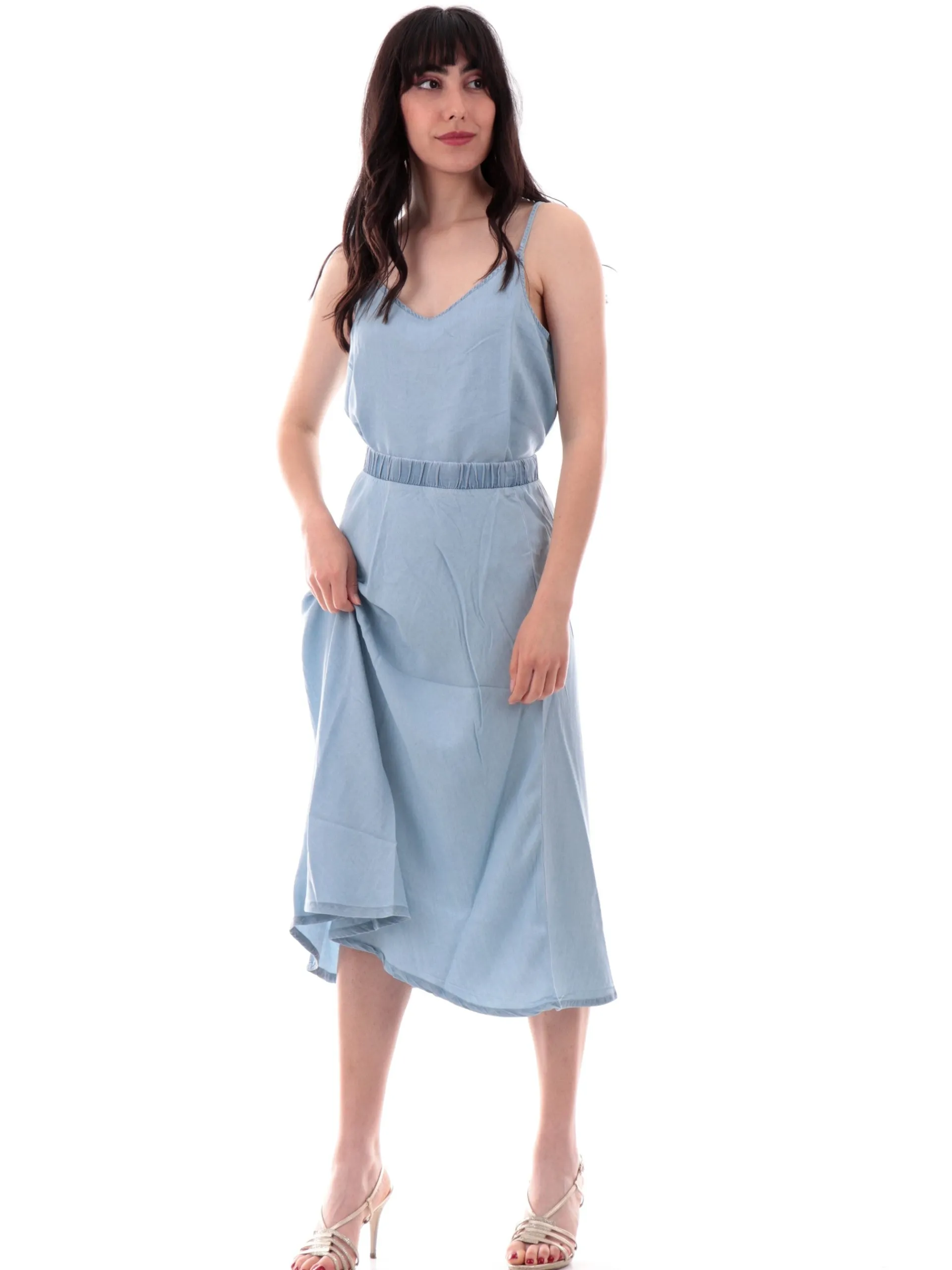 TIFFOSI Maglie*Canotta jeans scollo a V da donna con intreccio 10059599-C10 Myla