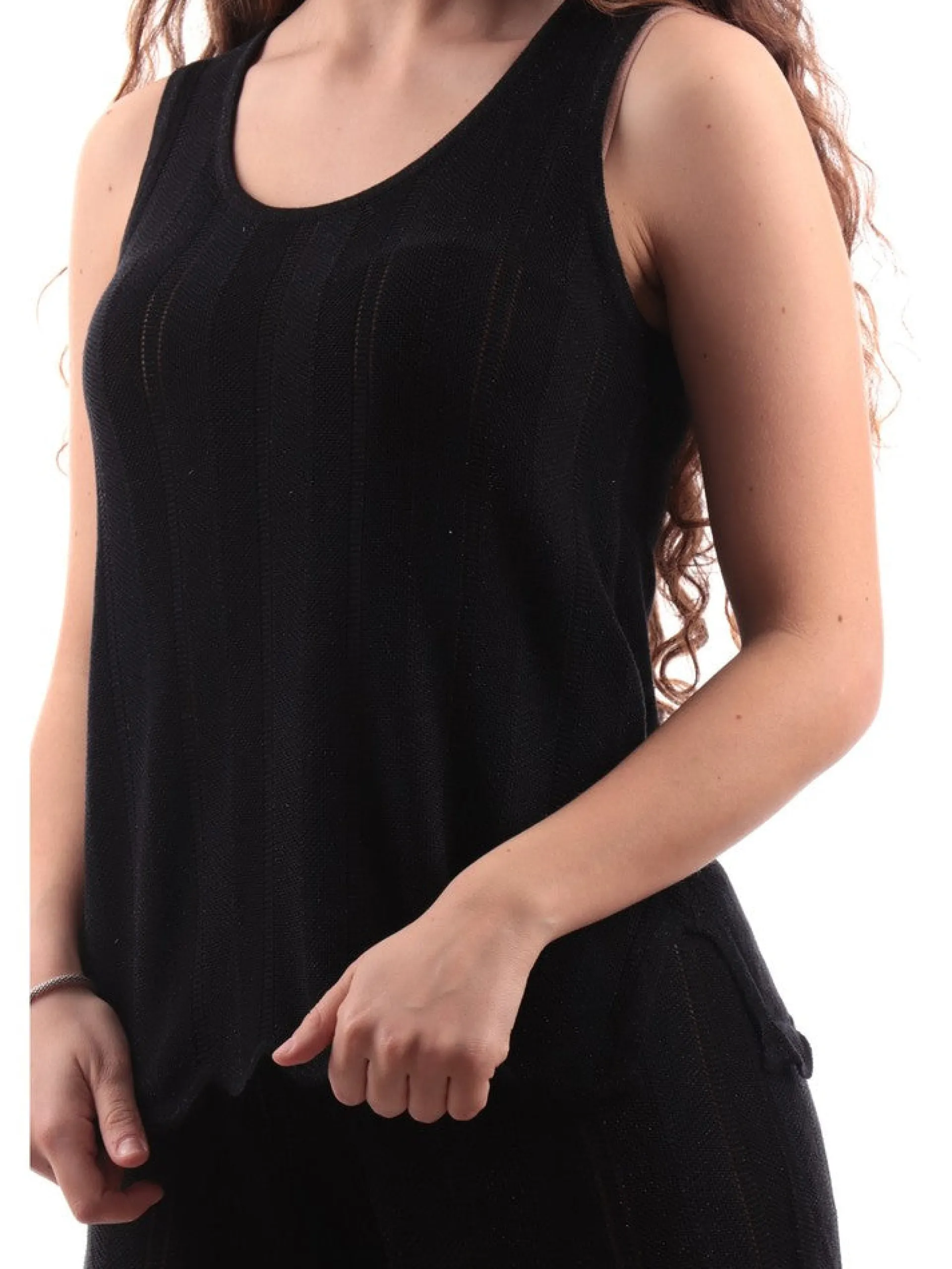 TIFFOSI Maglie*Canotta Top uncinetto donna lurex neri 1005528