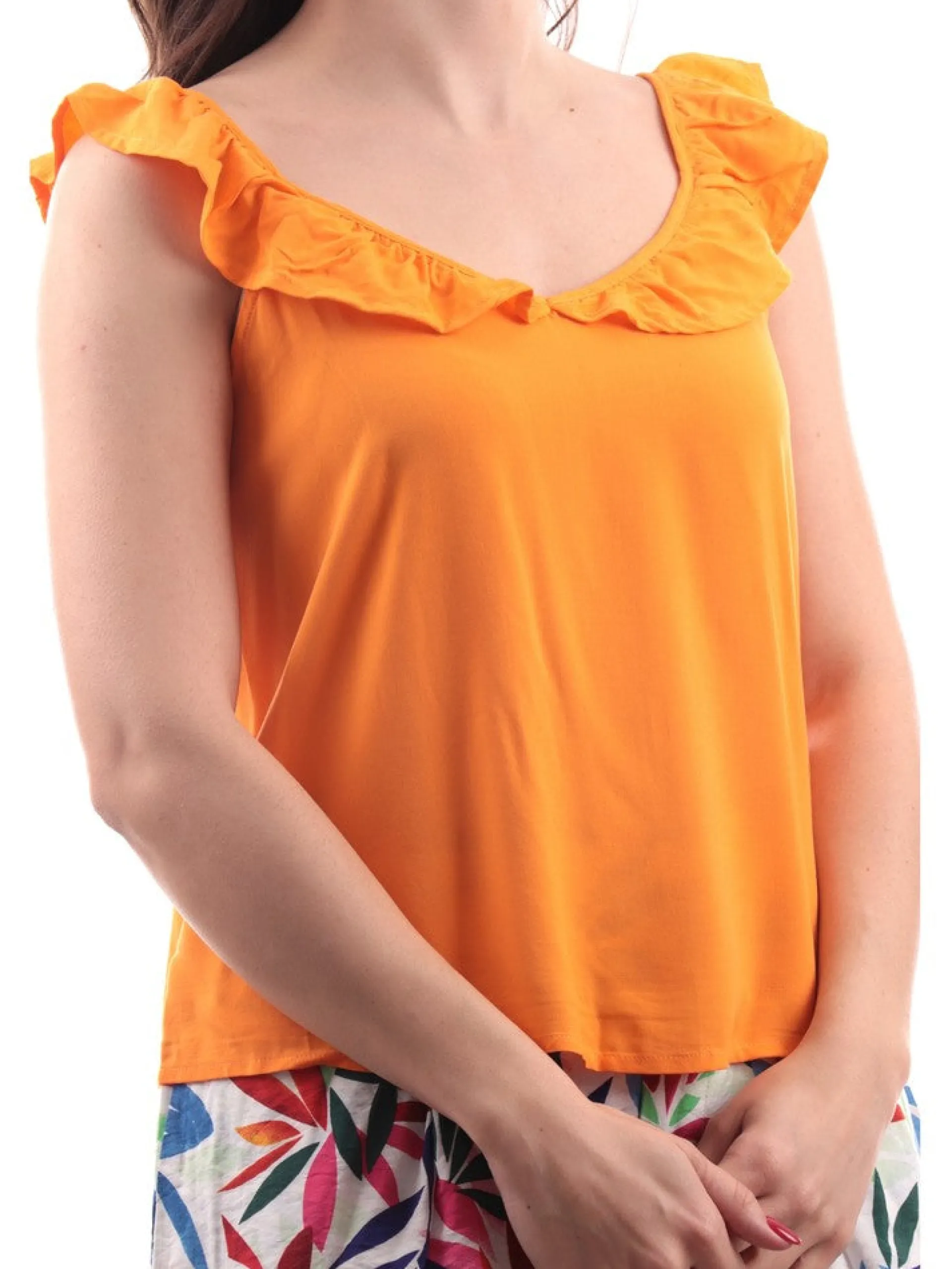 ONLY Maglie*Canottiera Arancione con bretelline scollo a V da Donna 15256600
