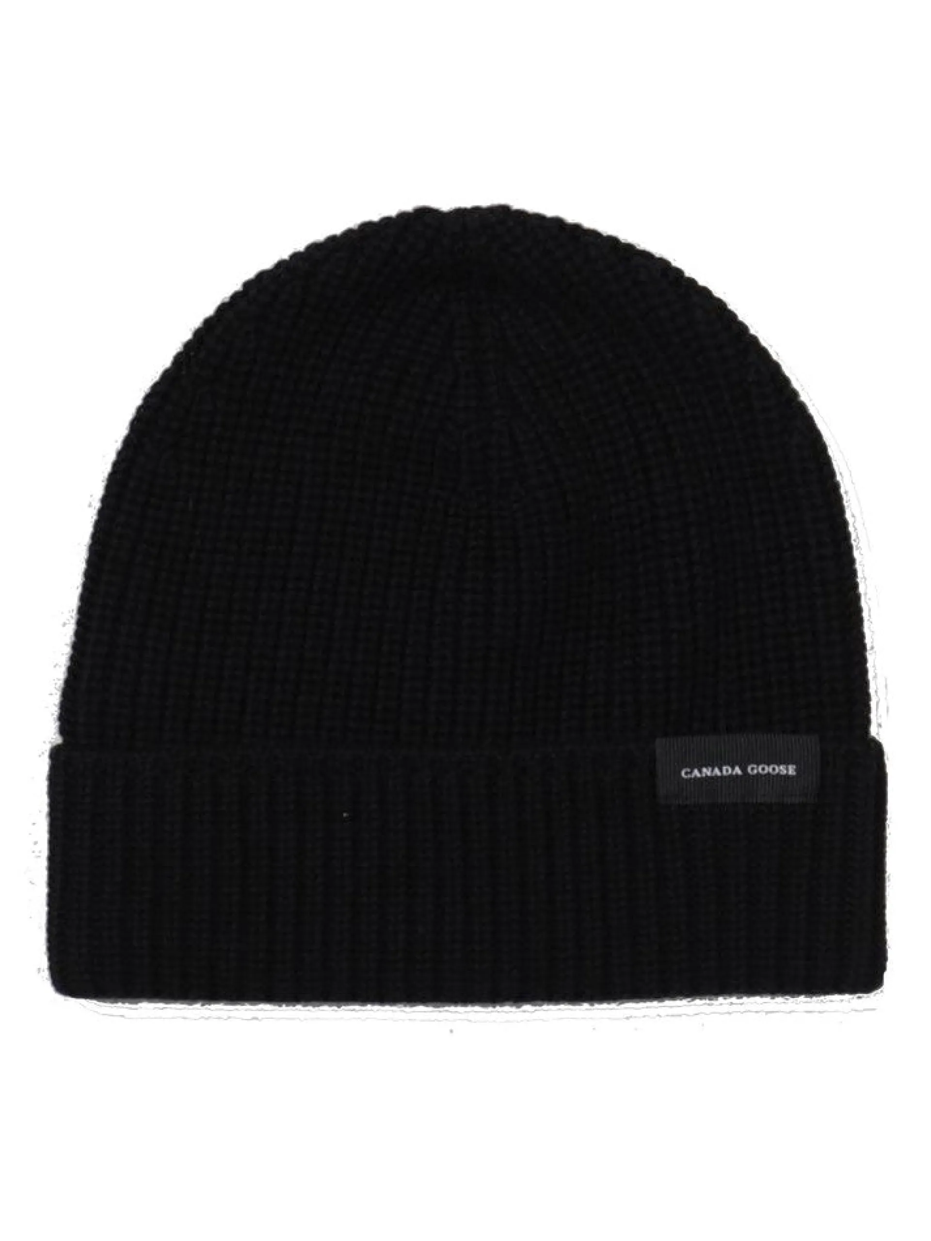 CANADA GOOSE Cappelli*Cappello nero con risvolto Rib Toque Wordmark 5026M
