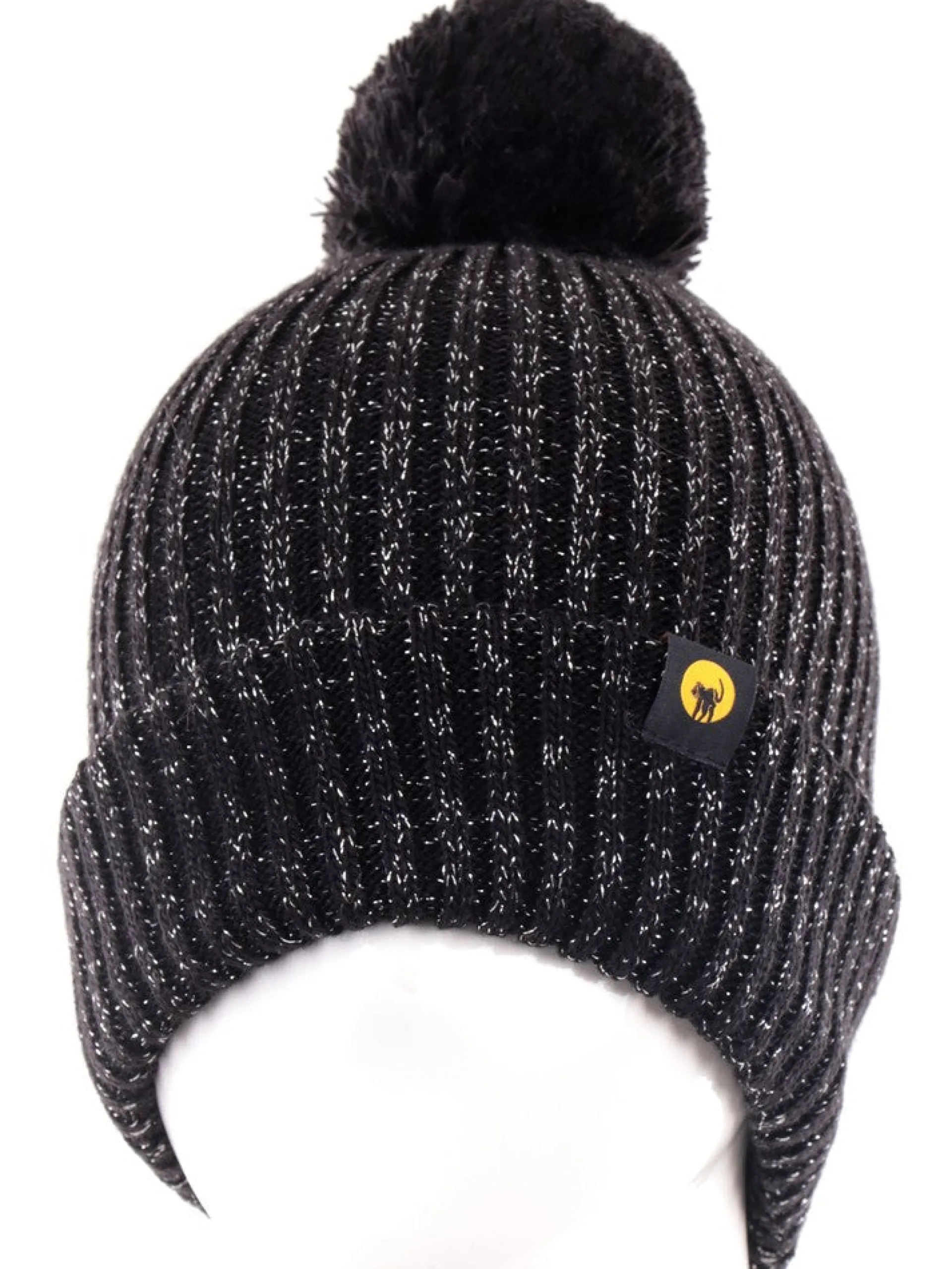 CIESSE Cappelli*Cappello nero da bambina Kara Knit Hat Lurex GA02413A0120