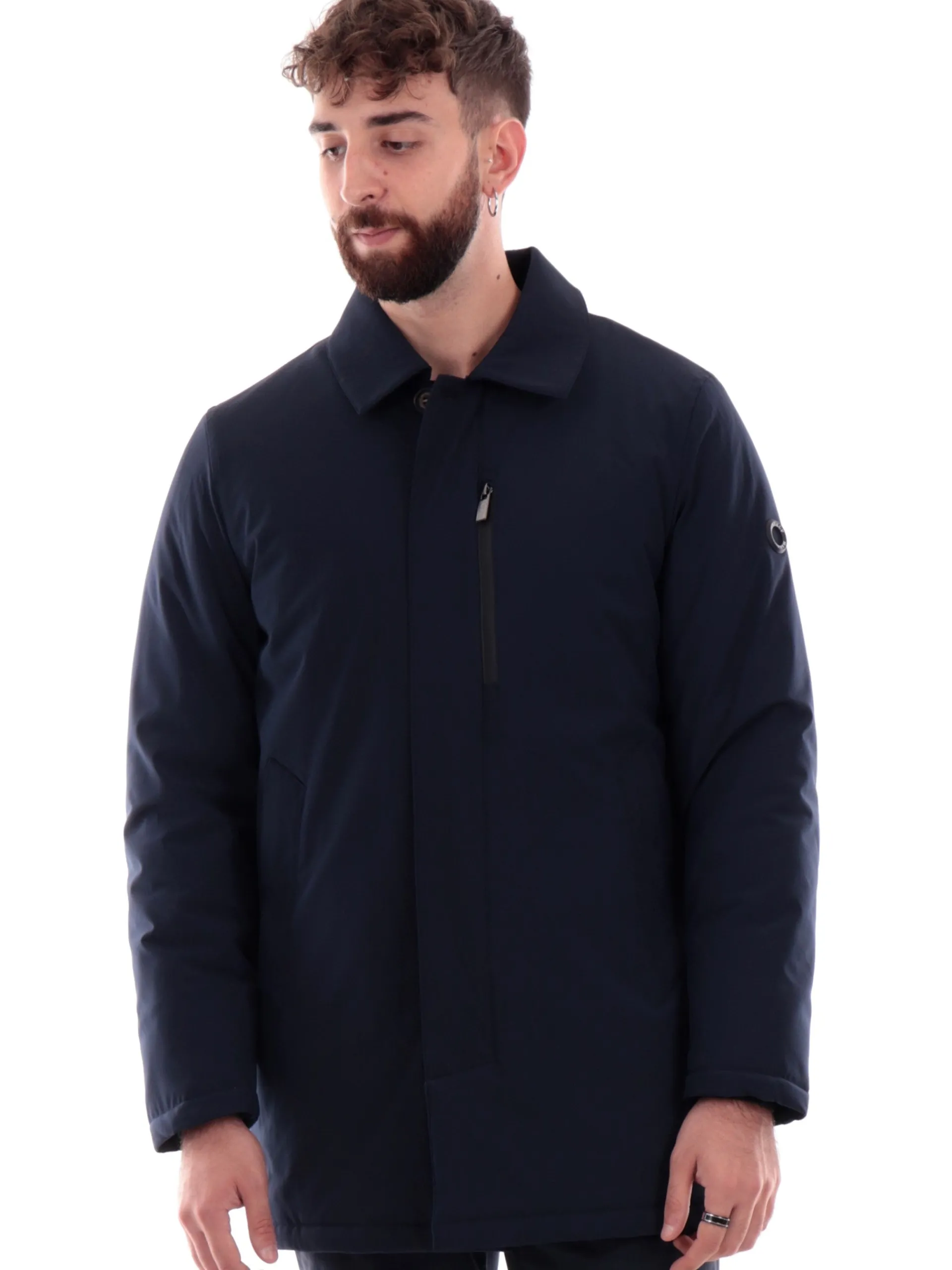 MARKUP Giubbotti*Cappotto blu da uomo realizzato in tessuto tecnico Softshell MK794014