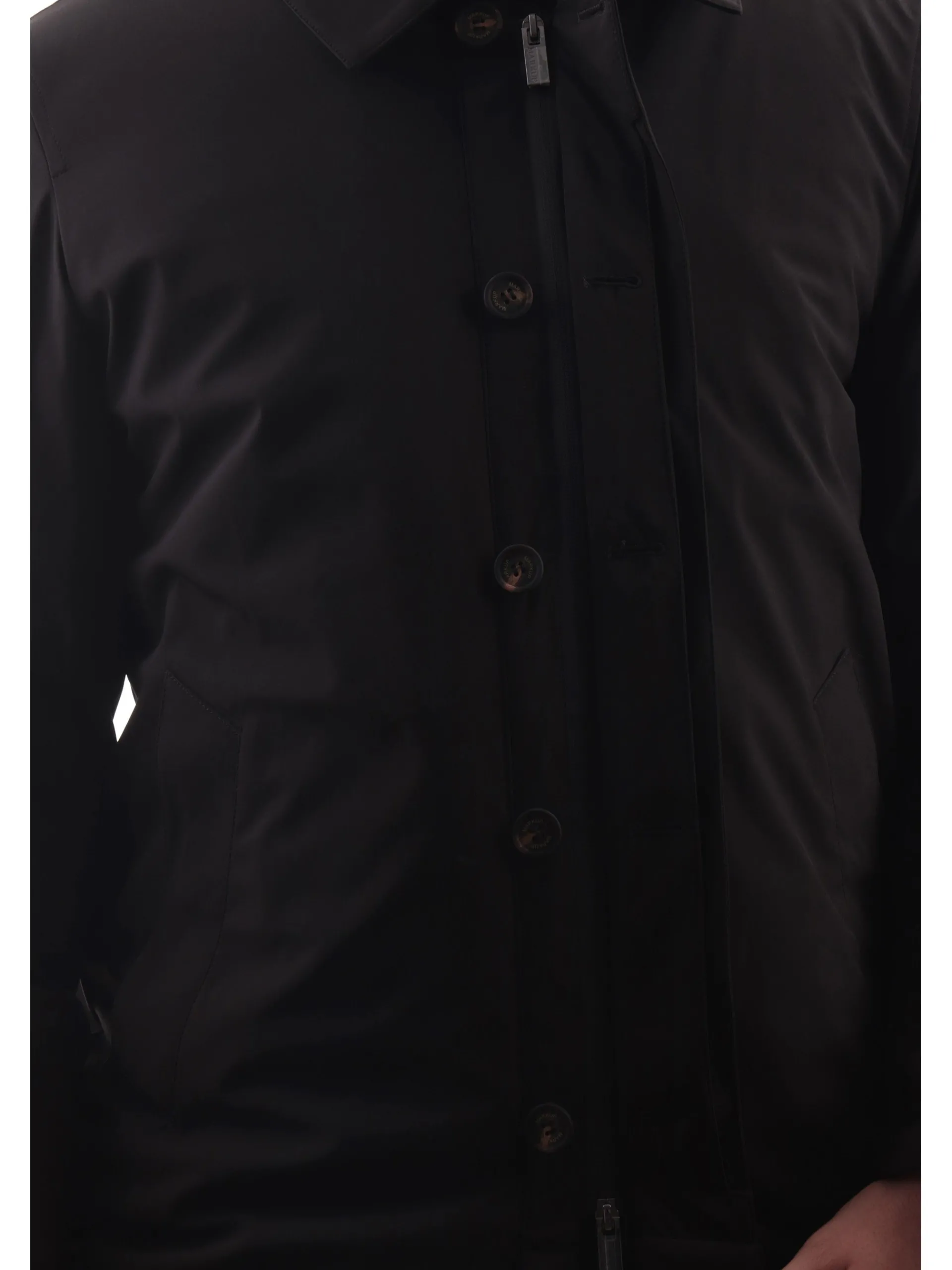 MARKUP Giubbotti*Cappotto nero da uomo realizzato in tessuto tecnico Softshell MK794014