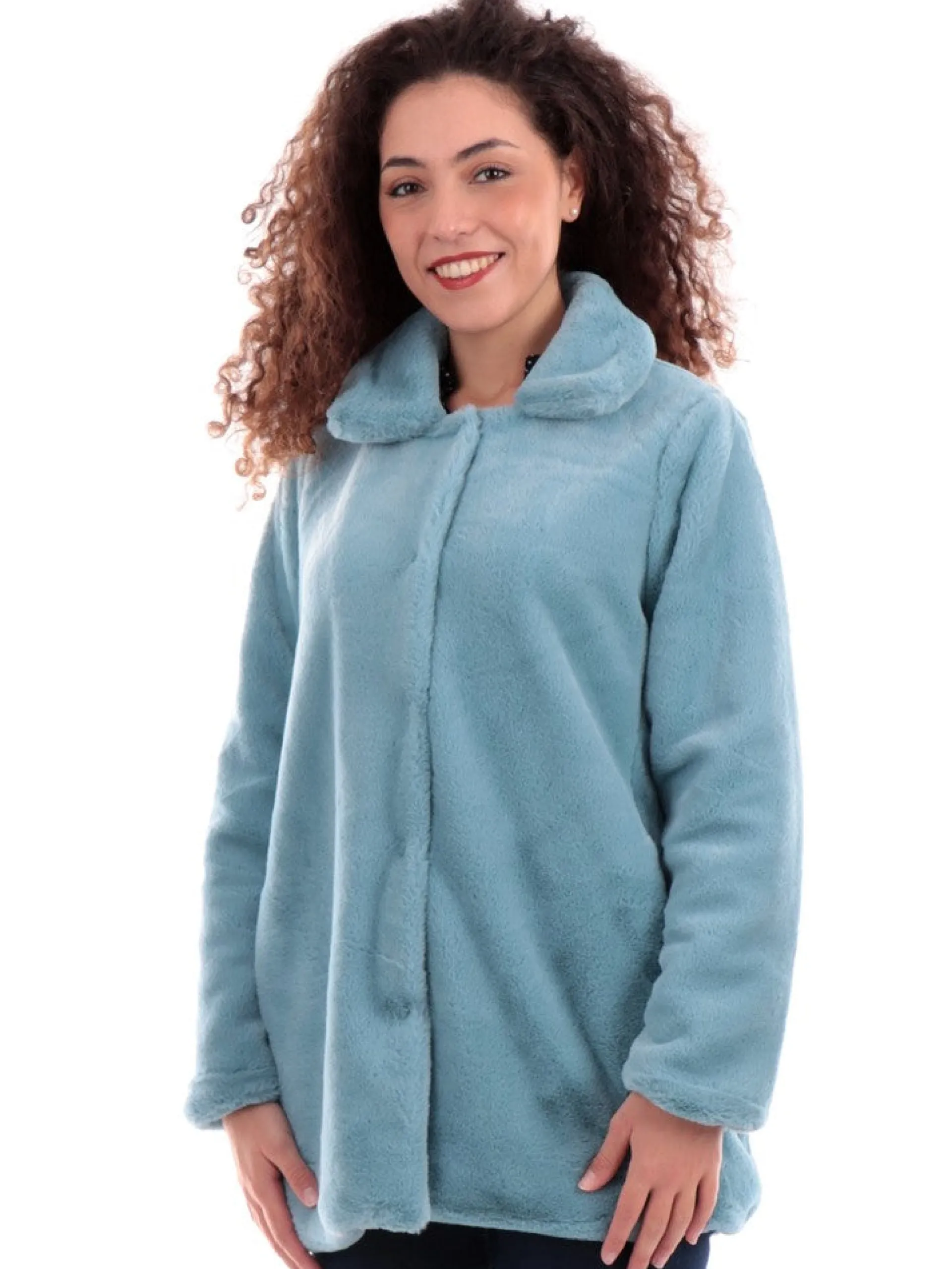 MOLLYBRACKEN Cappotti*Cappotto Molly Bracken celeste da donna Woven HA070BH