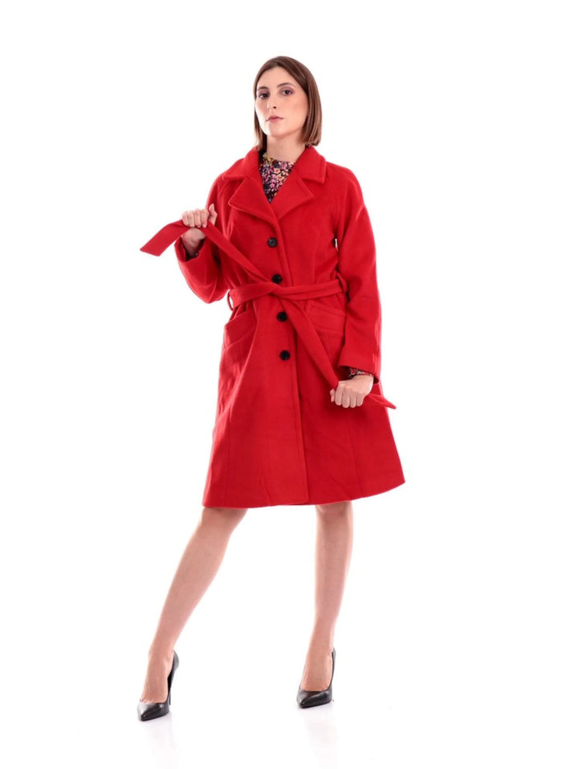 MOLLYBRACKEN Cappotti*Cappotto Molly Bracken rosso da donna Woven Coat PV49AH