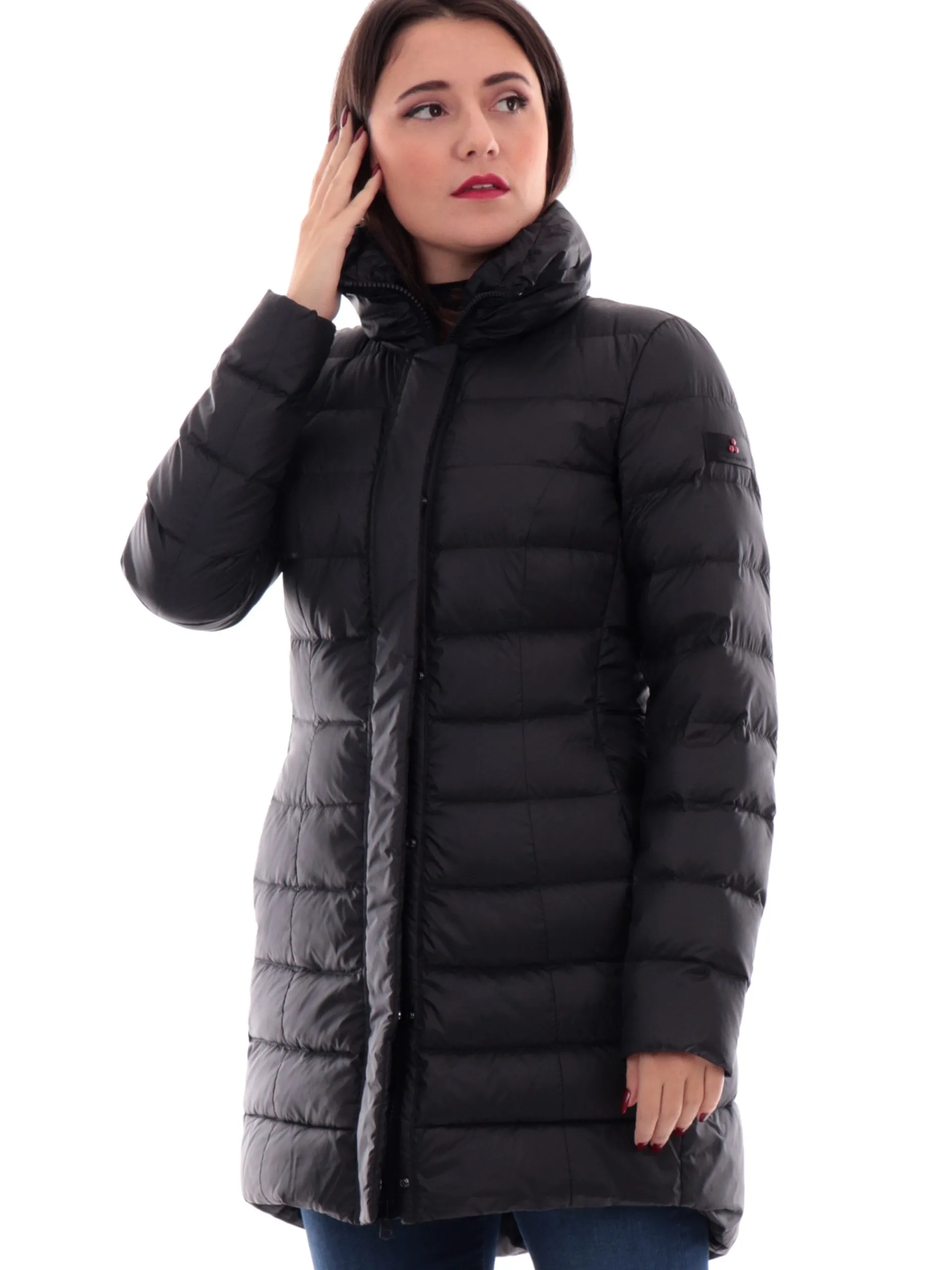 PEUTEREY Giubbini*Cappotto nero trapuntato da donna Sobchack MQS 511201181903
