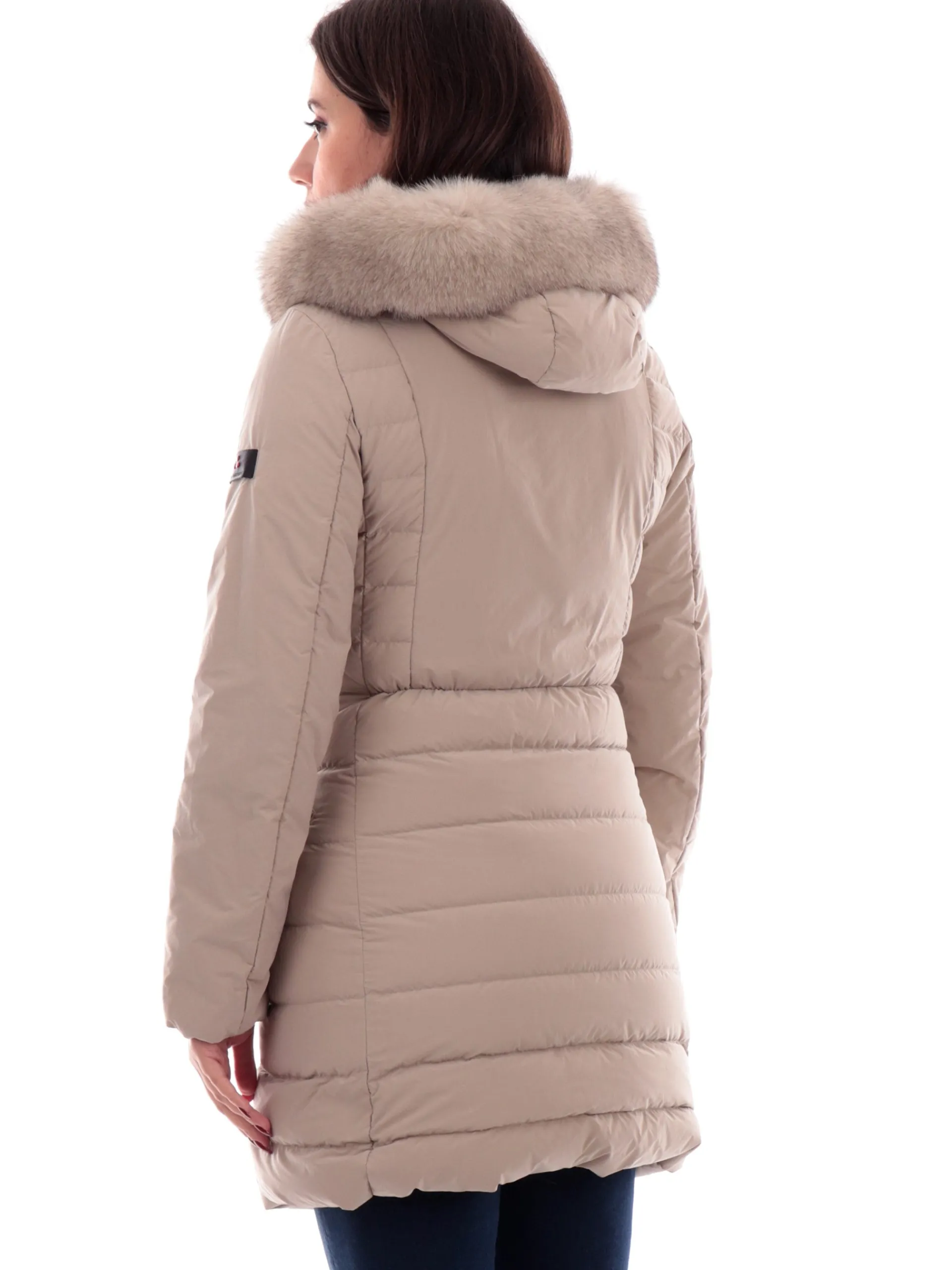 PEUTEREY Giubbotti*Cappotto Seriola ML 04 beige da donna con pelliccia 365701190986