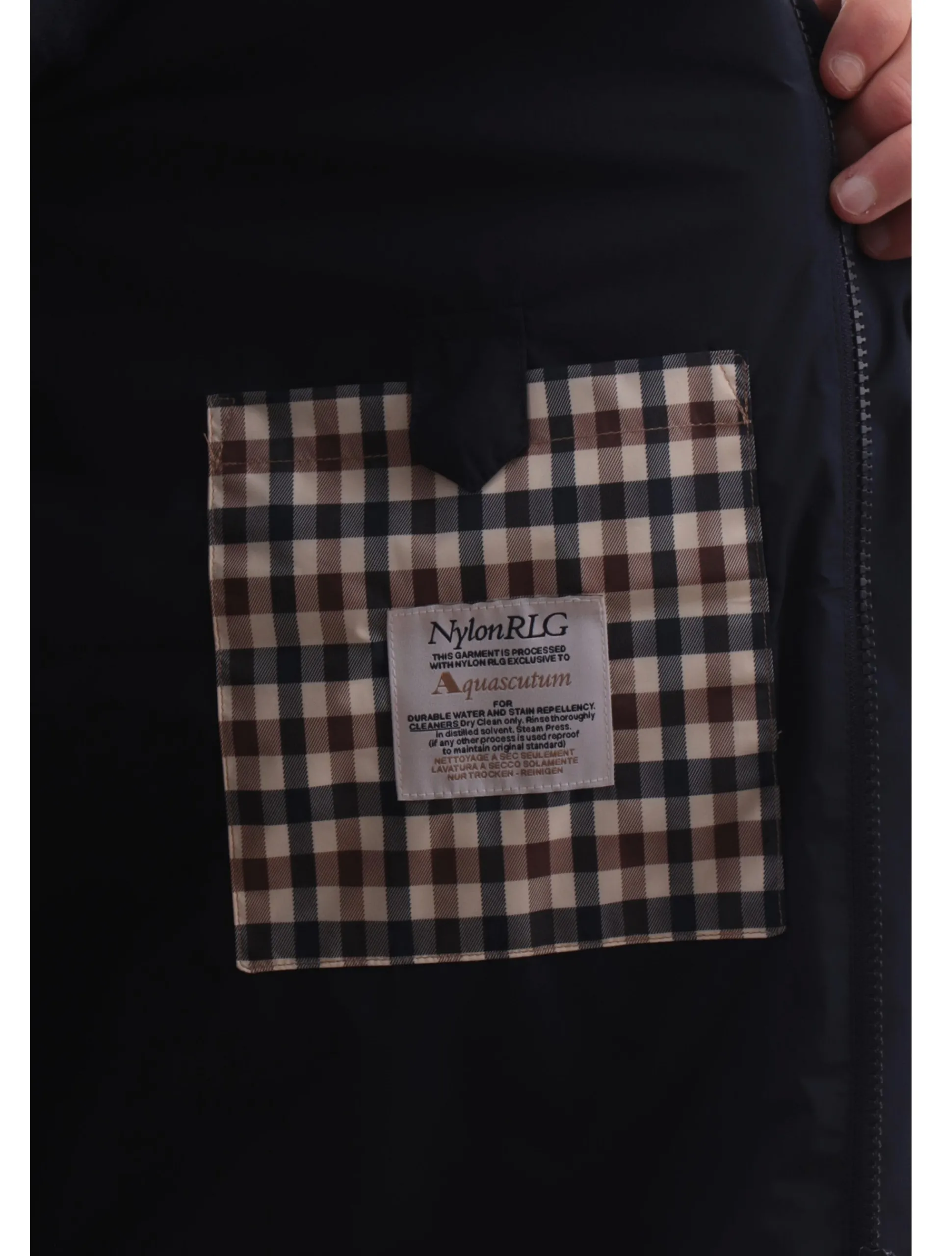 AQUASCUTUM Cappotti*Cappotto primaverile blu da uomo trench con cappuccio removibile AAB005JK014