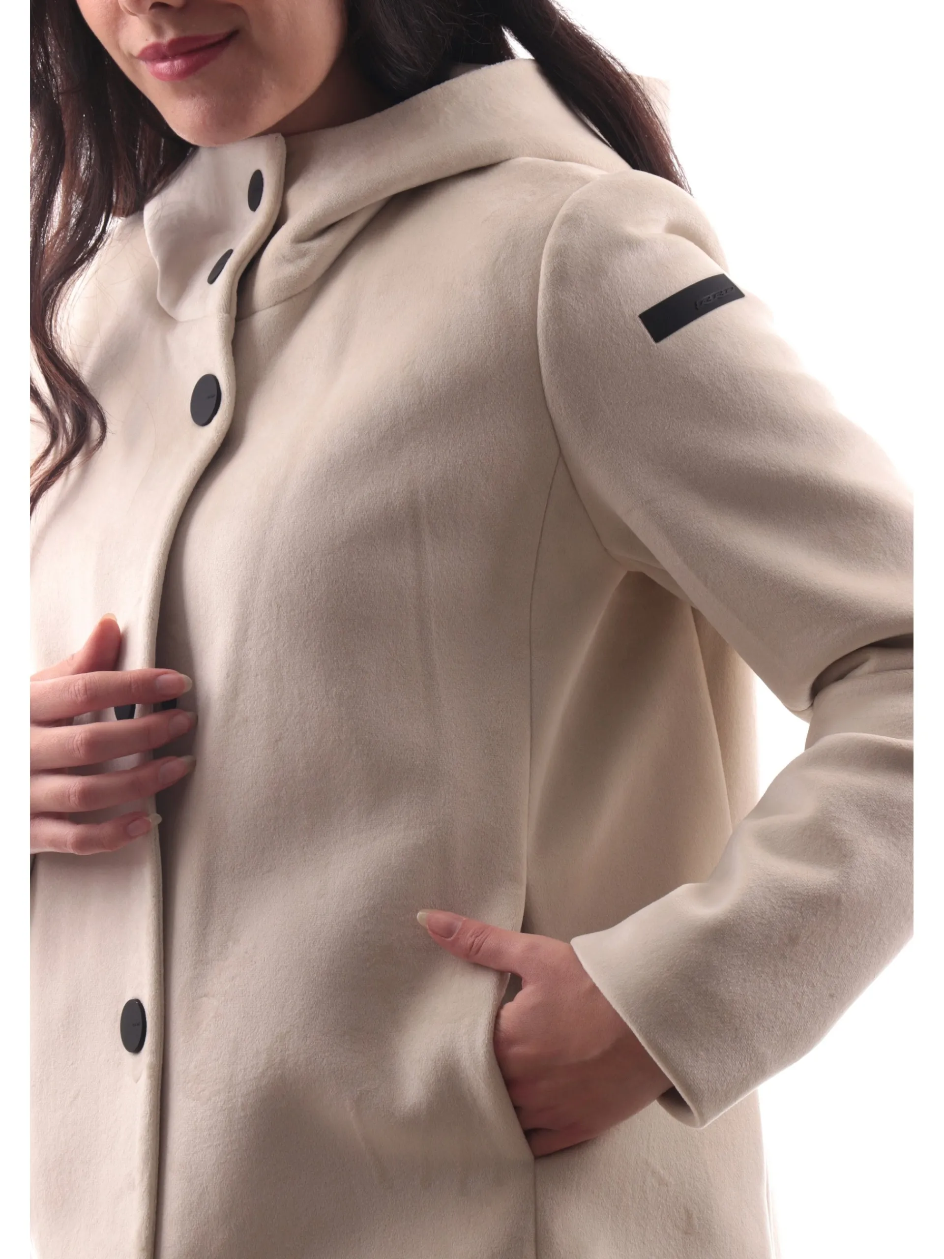 RRD Giubbotti*Cappotto Velvet Neo Parka Wom bianco da donna in velluto W24539