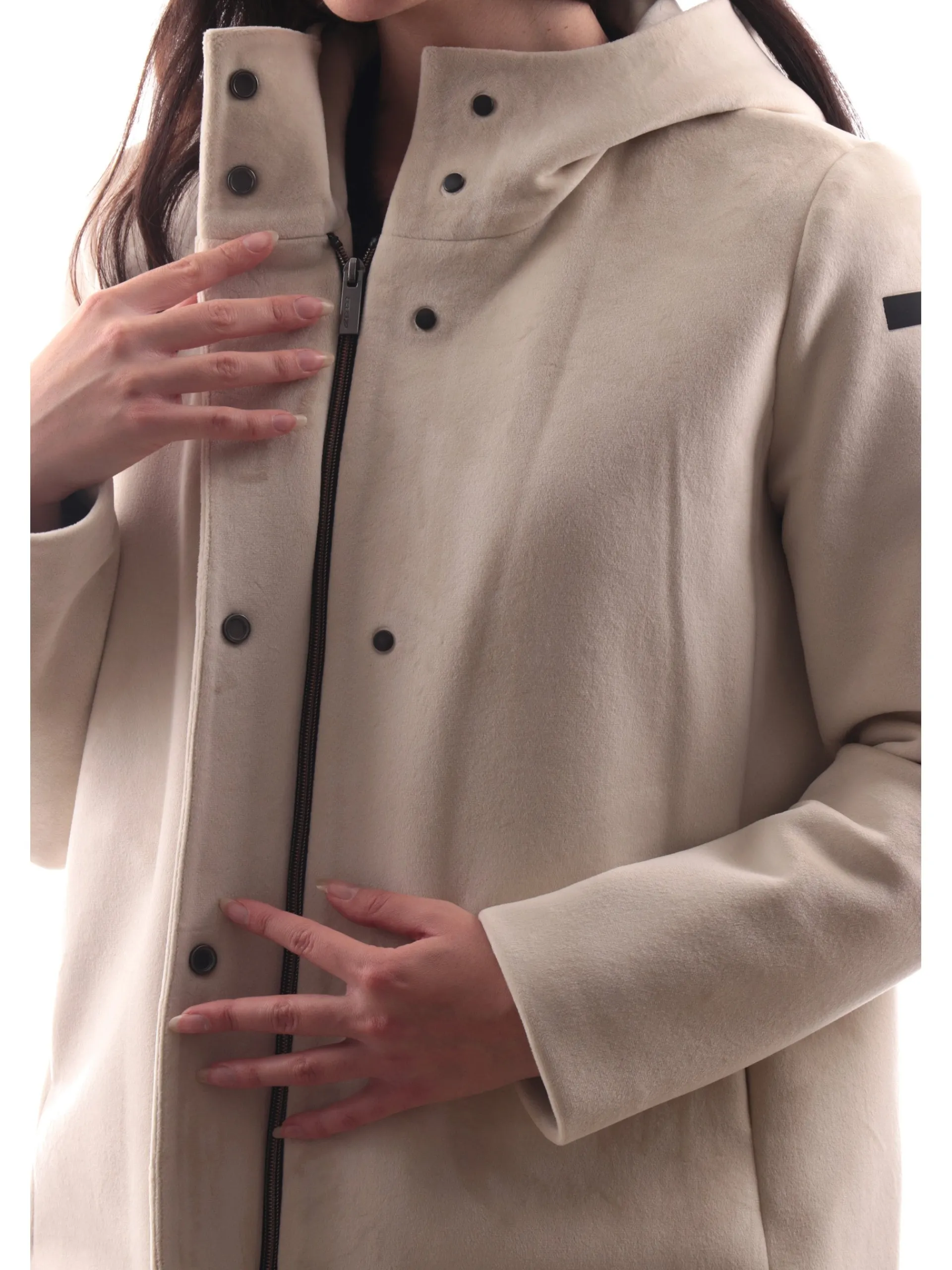 RRD Giubbotti*Cappotto Velvet Neo Parka Wom bianco da donna in velluto W24539