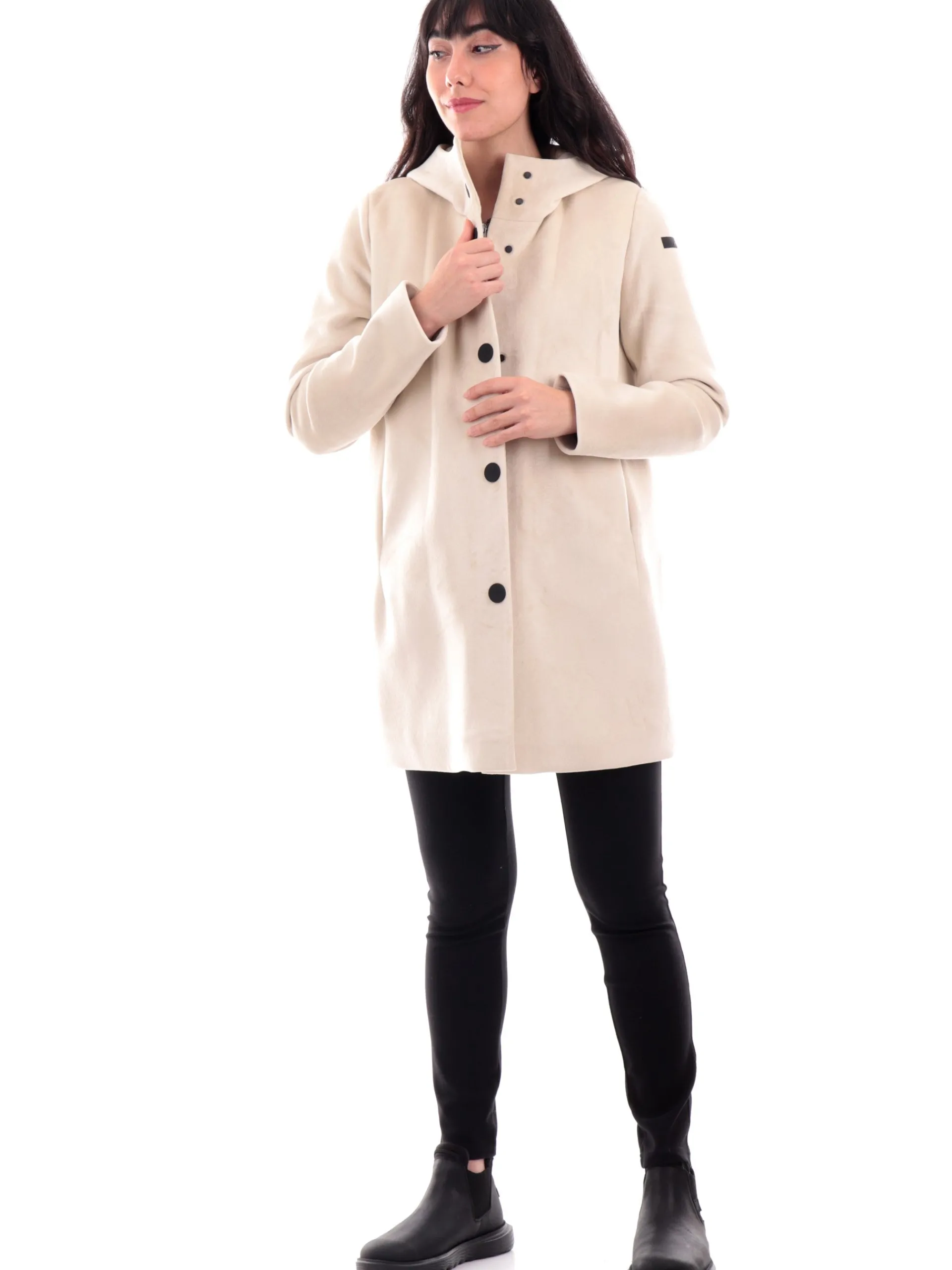 RRD Giubbotti*Cappotto Velvet Neo Parka Wom bianco da donna in velluto W24539