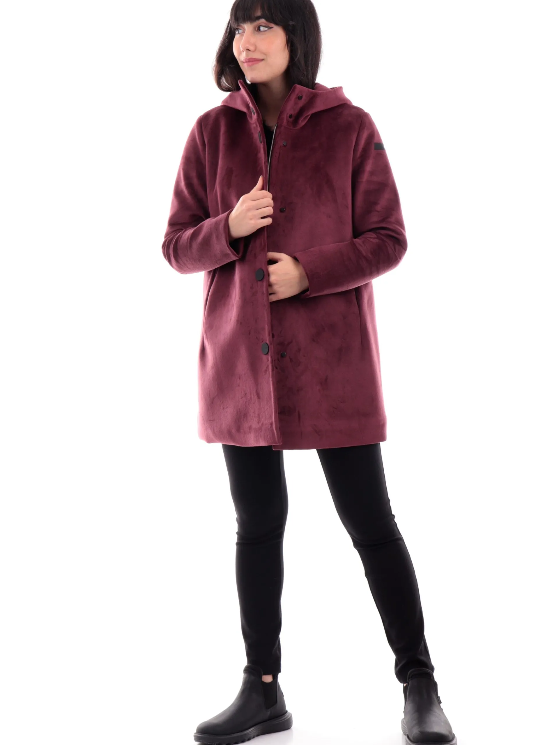 RRD Giubbotti*Cappotto Velvet Neo Parka Wom bordeaux da donna in velluto W24539