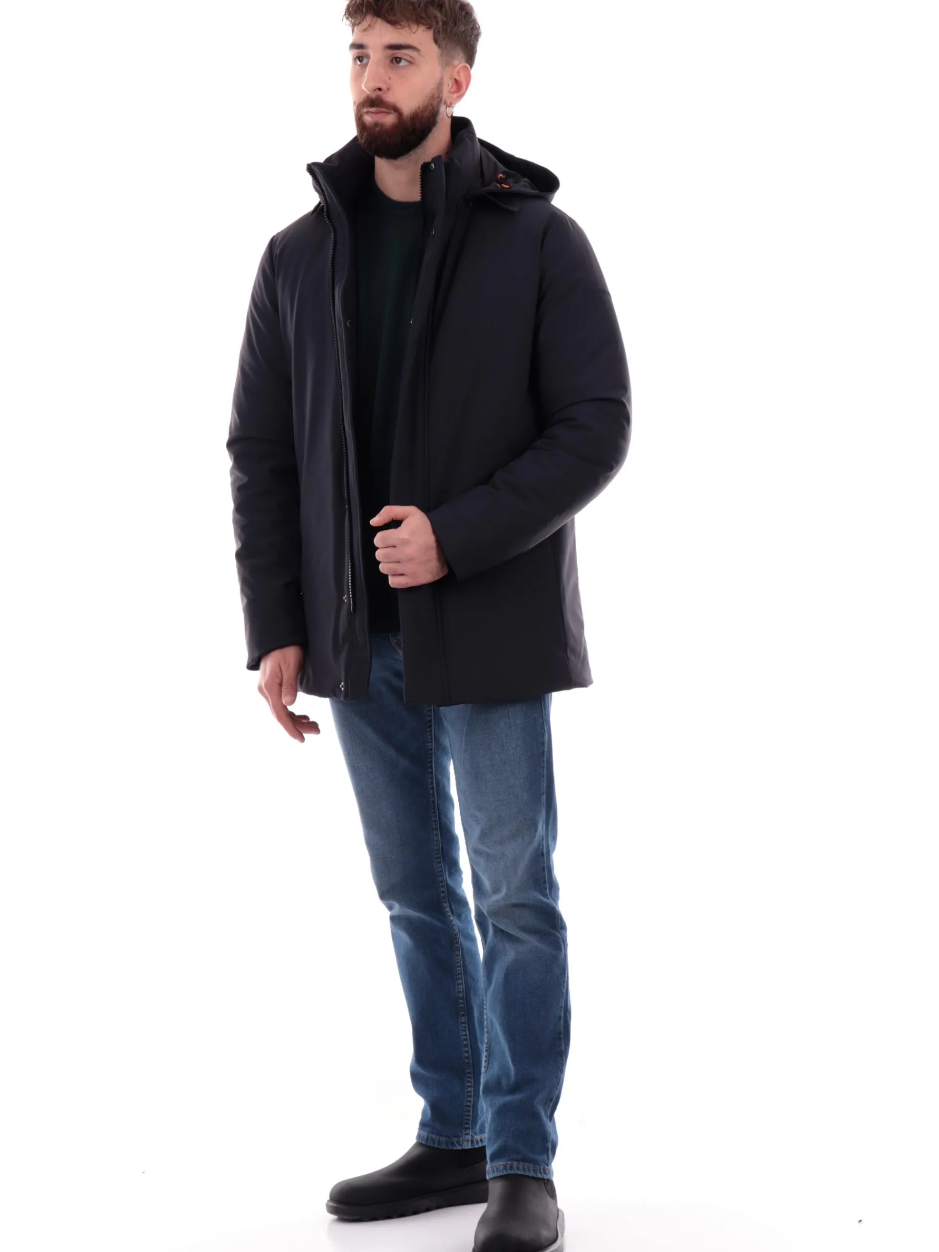 SAVE THE DUCK Giubbotti*Cappotto Pteris blu da uomo tessuto tecnico D41370MLEXY19