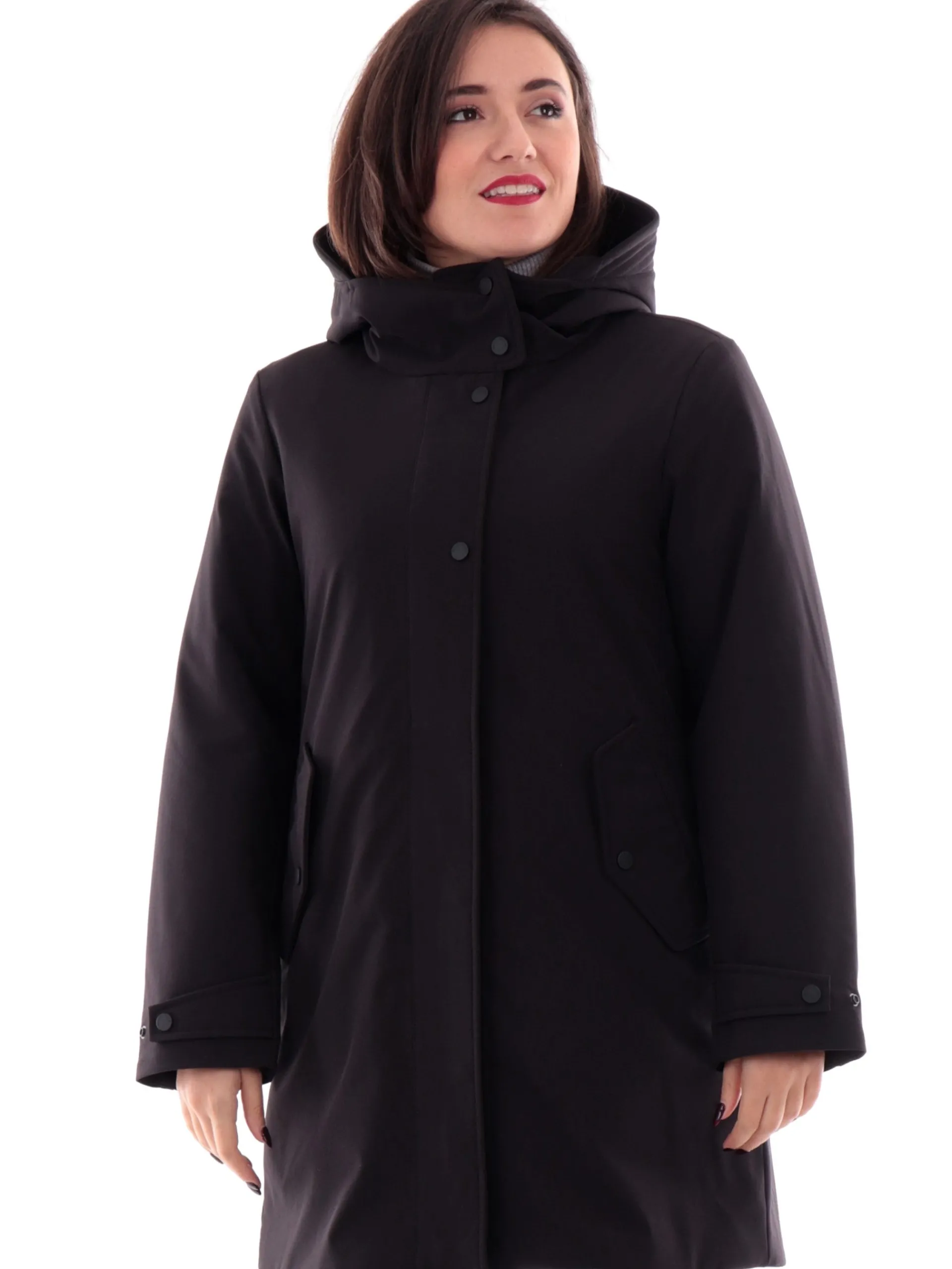 WOOLRICH Giubbotti*Cappotto Firth 2IN1 Parka nero da donna fodera interna removibile 1018FRUT3496