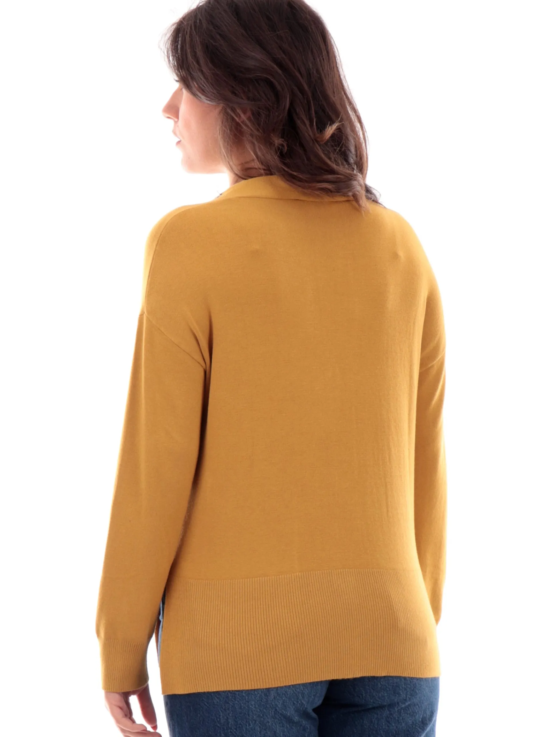 ANIS Maglie*Cardigan giallo da donna con bottoni 245W6025