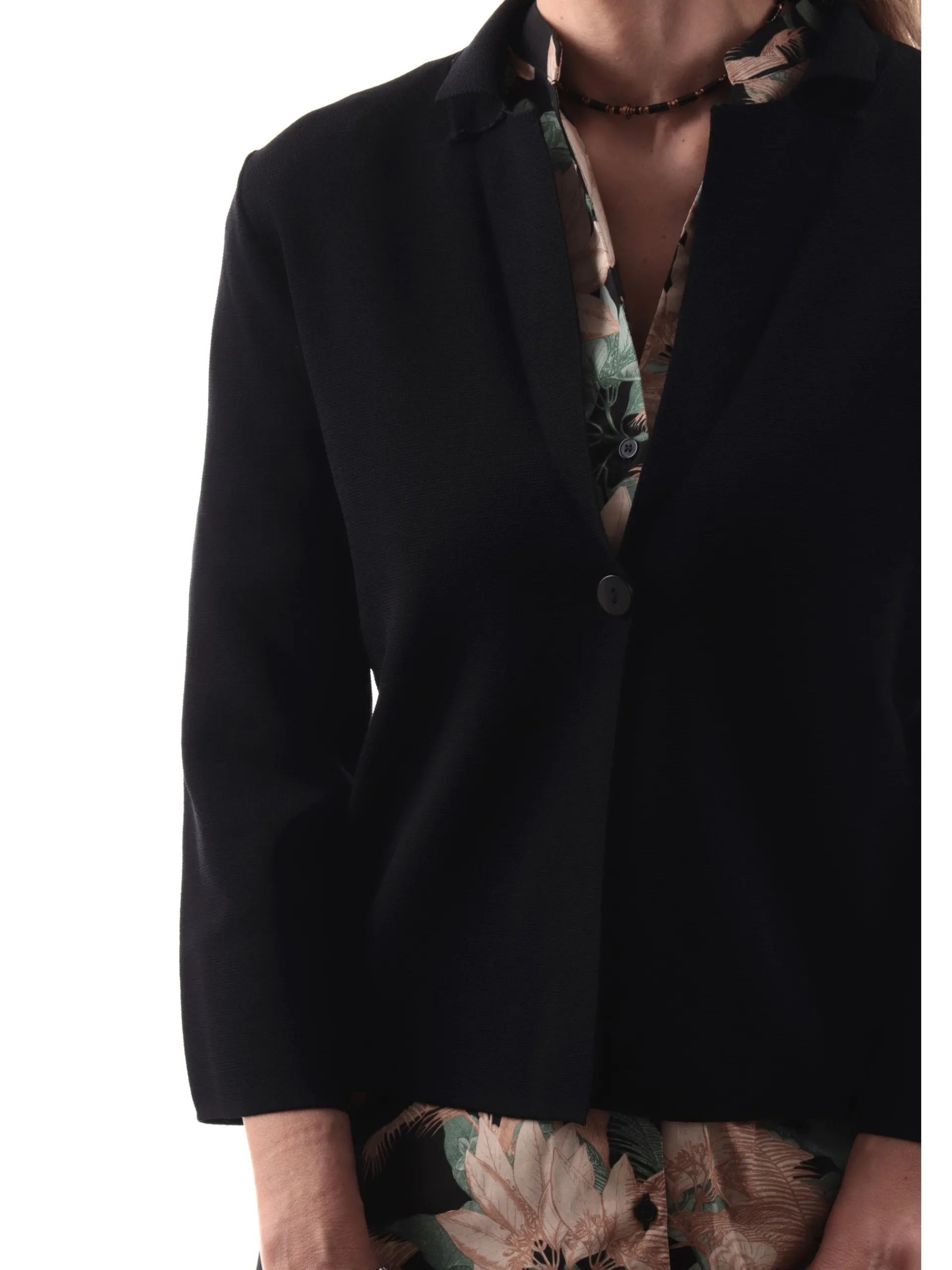 ANIS Maglie*Cardigan nero da donna giacca di filo con bottone 251W6172