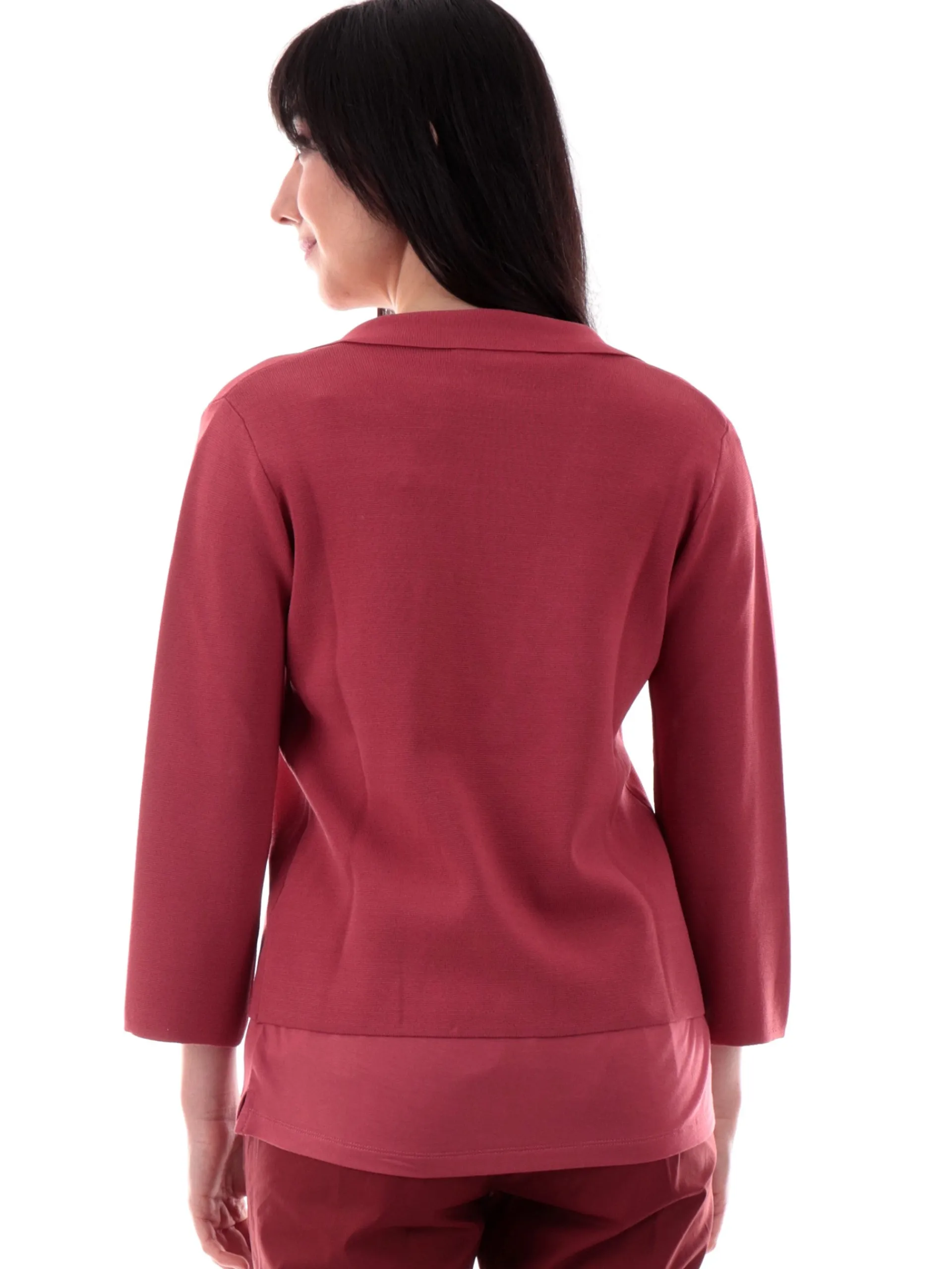 ANIS Maglie*Cardigan rosso da donna giacca di filo con bottone 251W6172