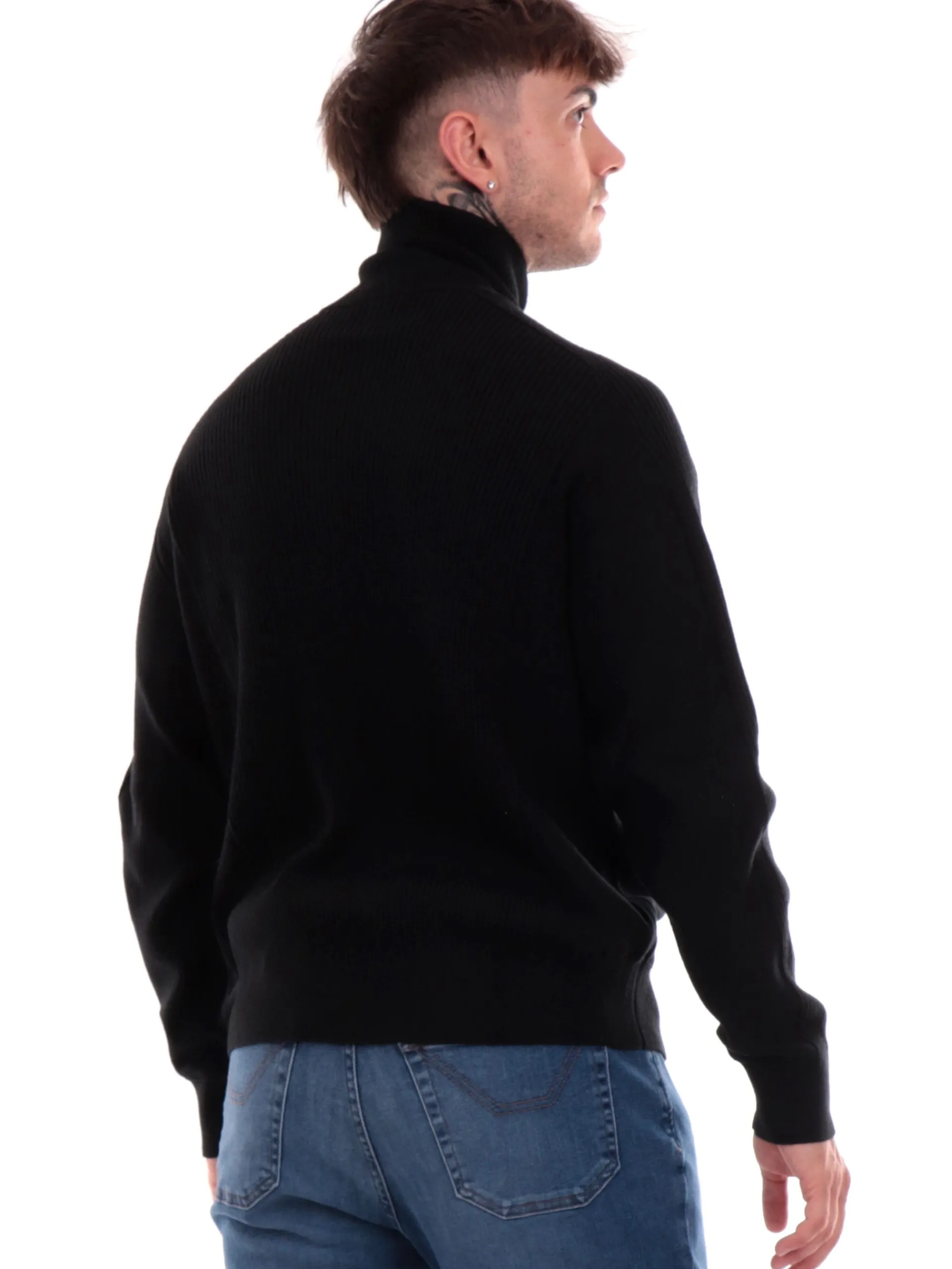 ARMANI EXCHANGE Maglie*Cardigan nero da uomo full zip 6DZE6GZM5BZ