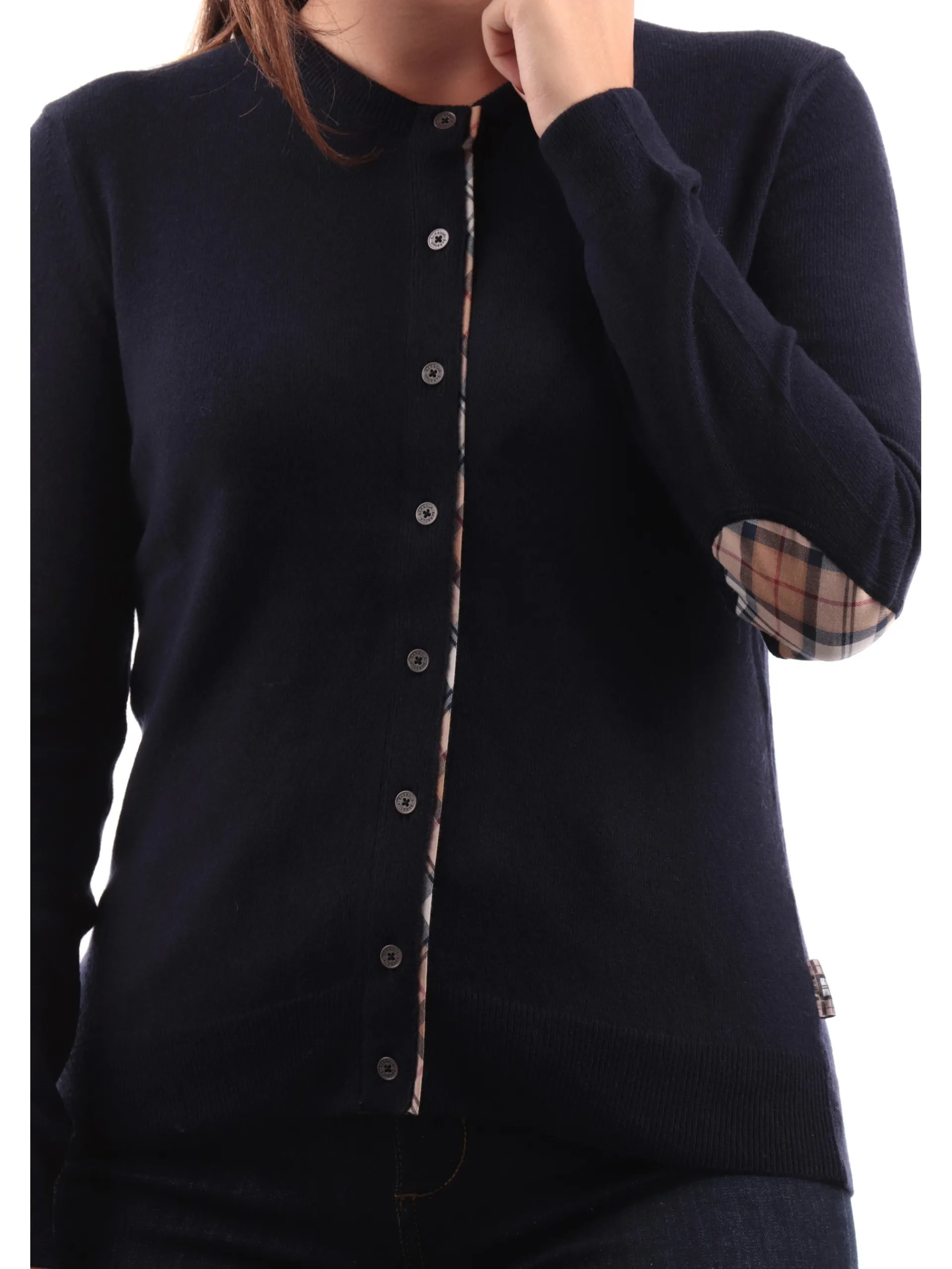 BARBOUR Maglie*Cardigan blu da donna girocollo LKN1076