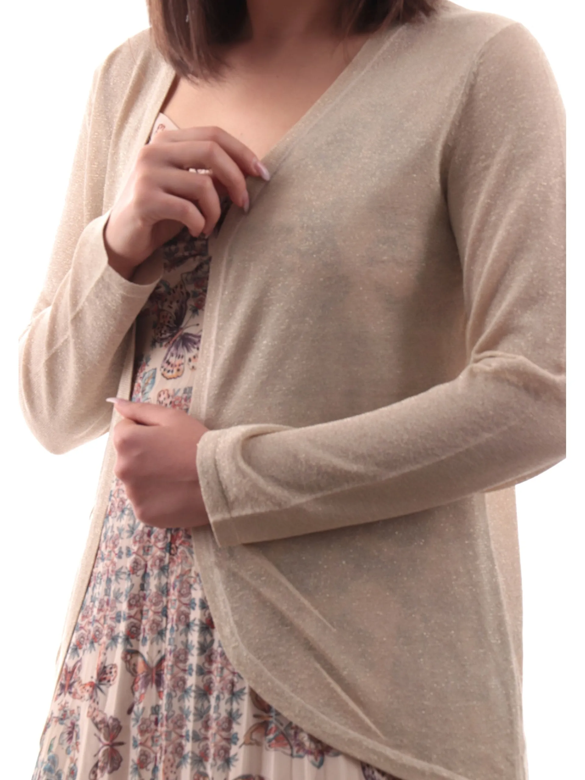 MOLLYBRACKEN Maglie*Cardigan donna Molly Bracken oro con glitter E1669DP
