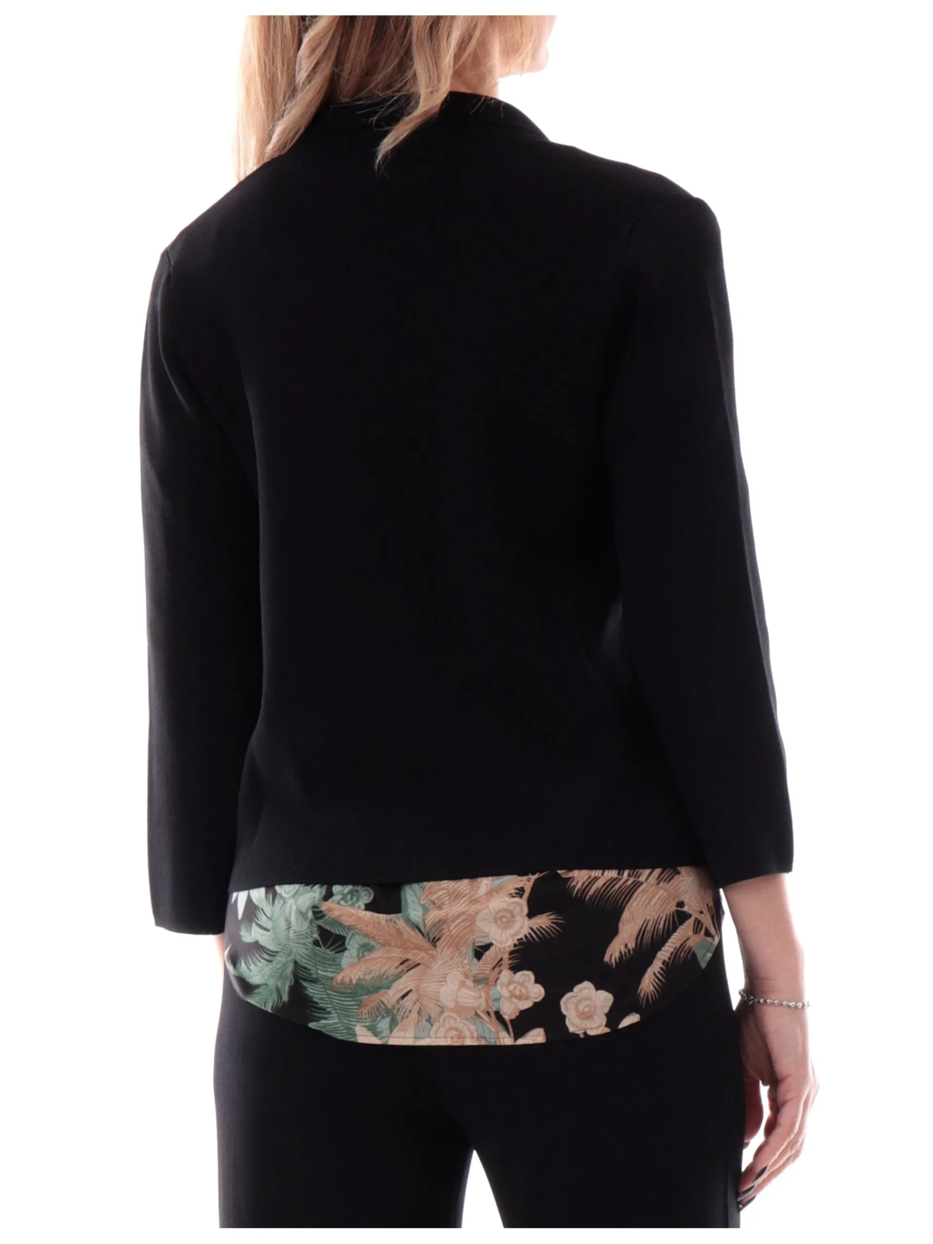 ANIS Maglie*Cardigan Kimono nero da donna in filo di viscosa 251W6172 029