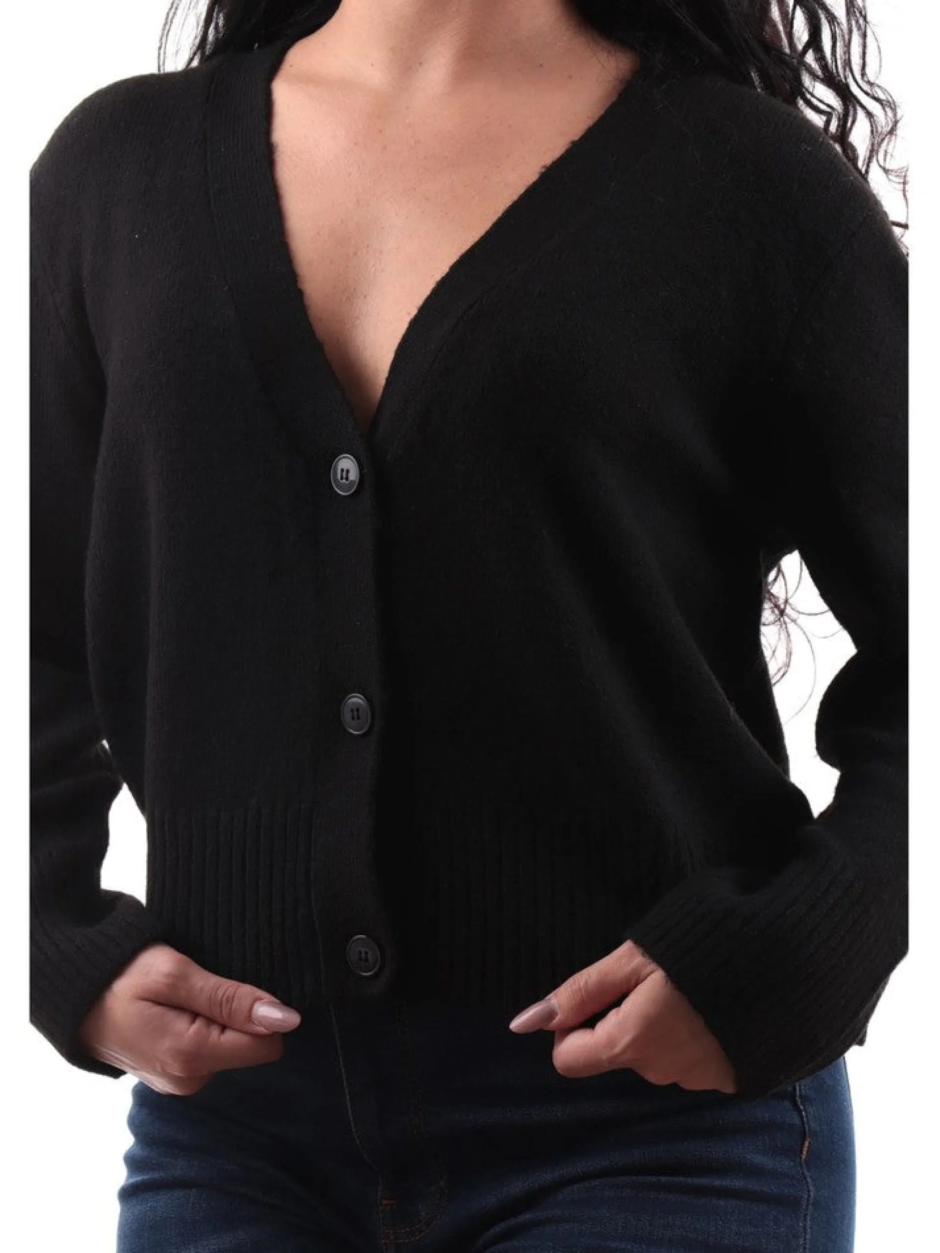 ONLY Maglie*Cardigan nero da donna Button 15306543