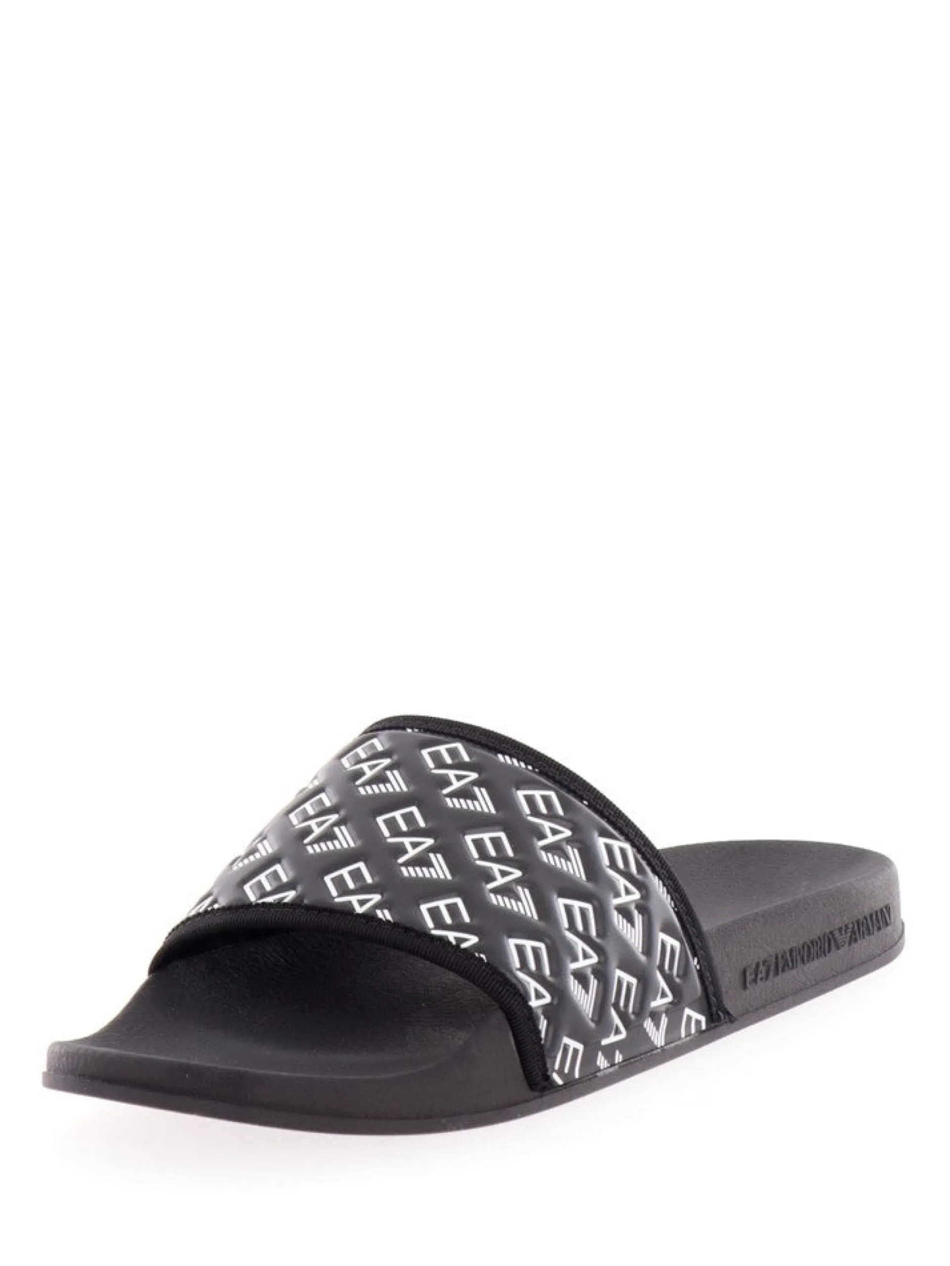 EMPORIO ARMANI 7 Ciabatte E Infradito*Ciabatte Emporio Armani nere da uomo con logo bianco XCP010XK340