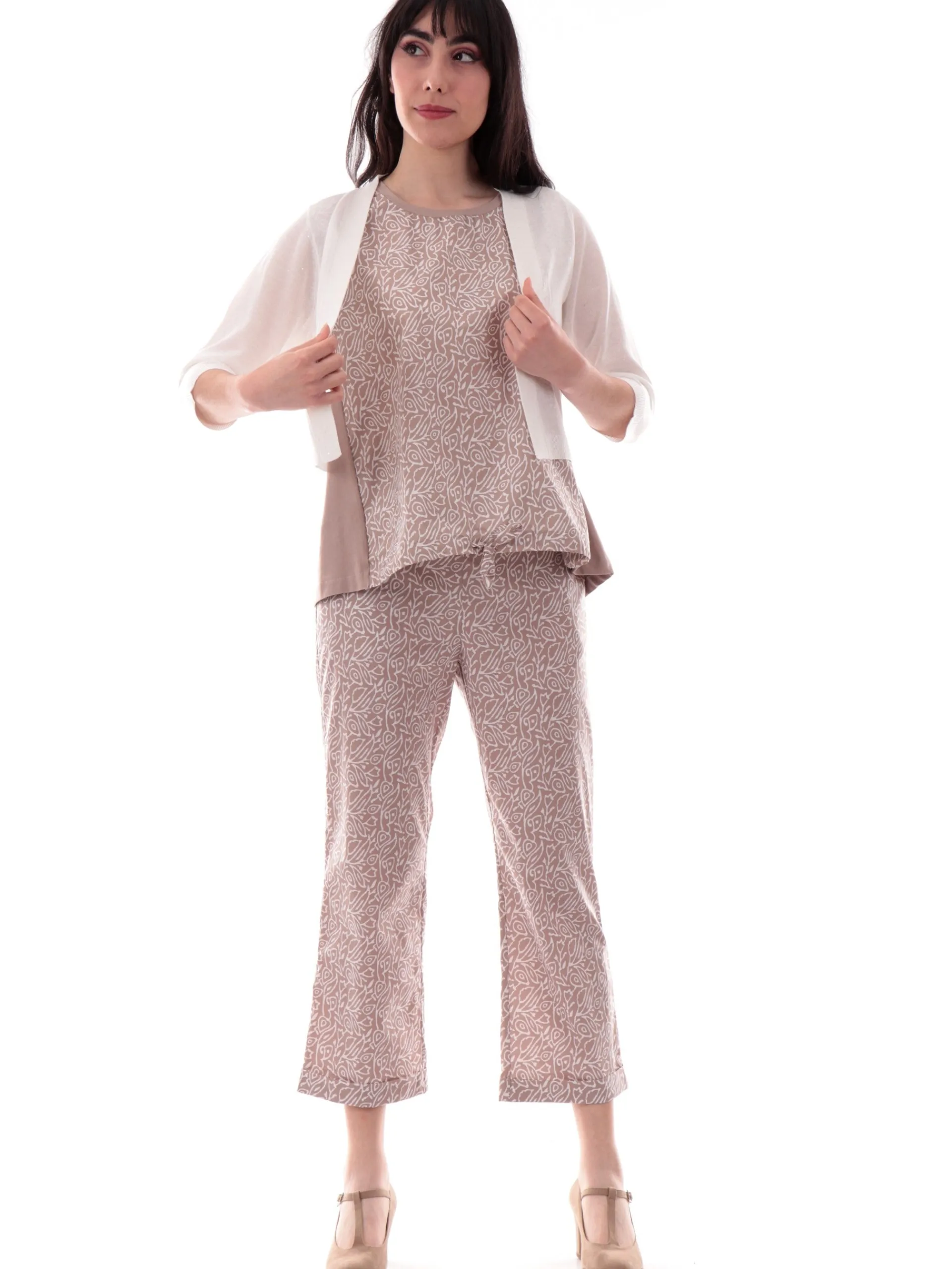 ANIS Maglie*Coprispalle bianco con paillettes da donna maniche tre quarti 251W4004