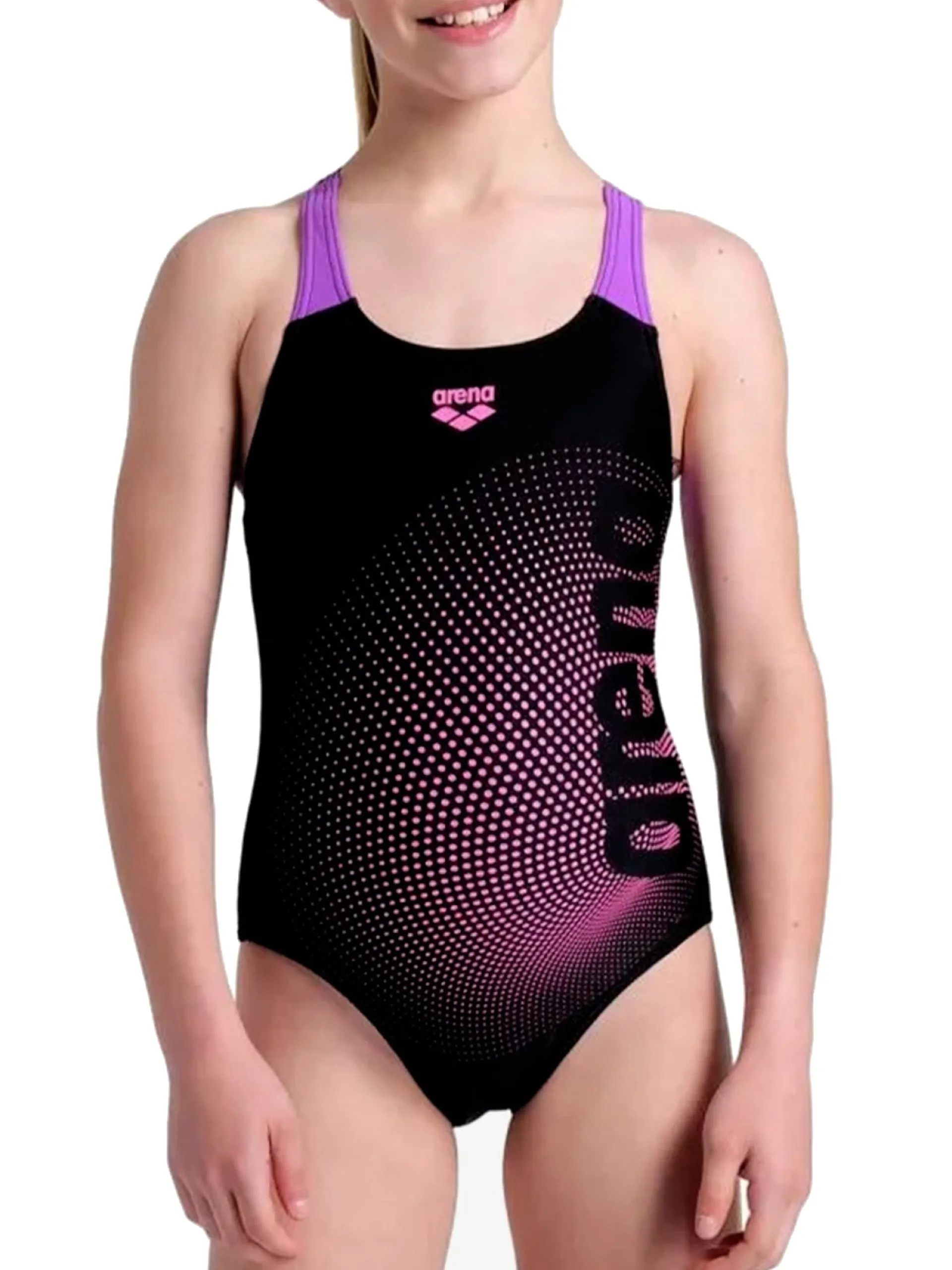 ARENA Costumi*Costume Intero bambina nero da piscina G Dim Light Swimsuit Swim Pro 008104