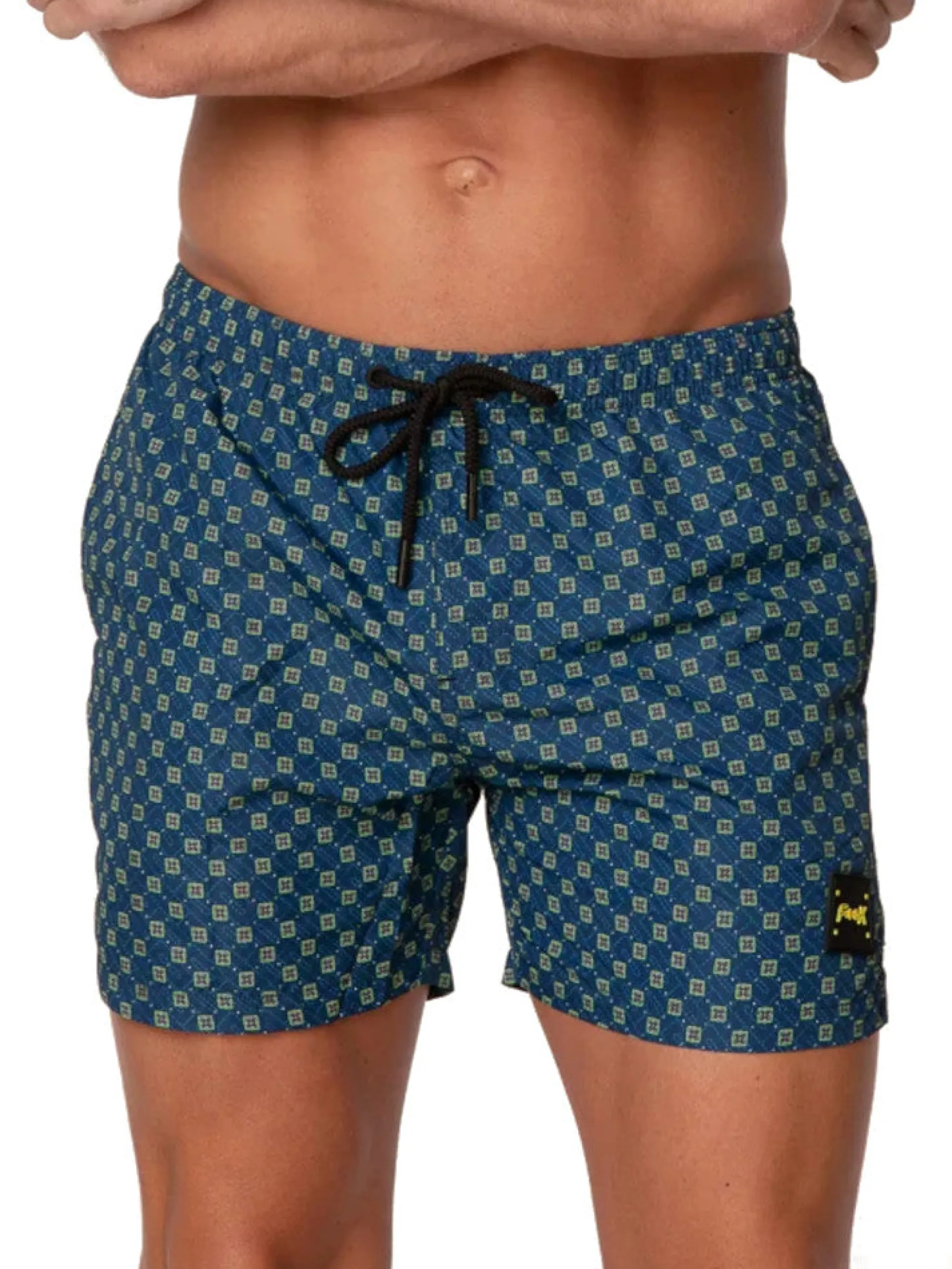 EFFEK Boxer*Costume mare blu fiori da uomo 2070
