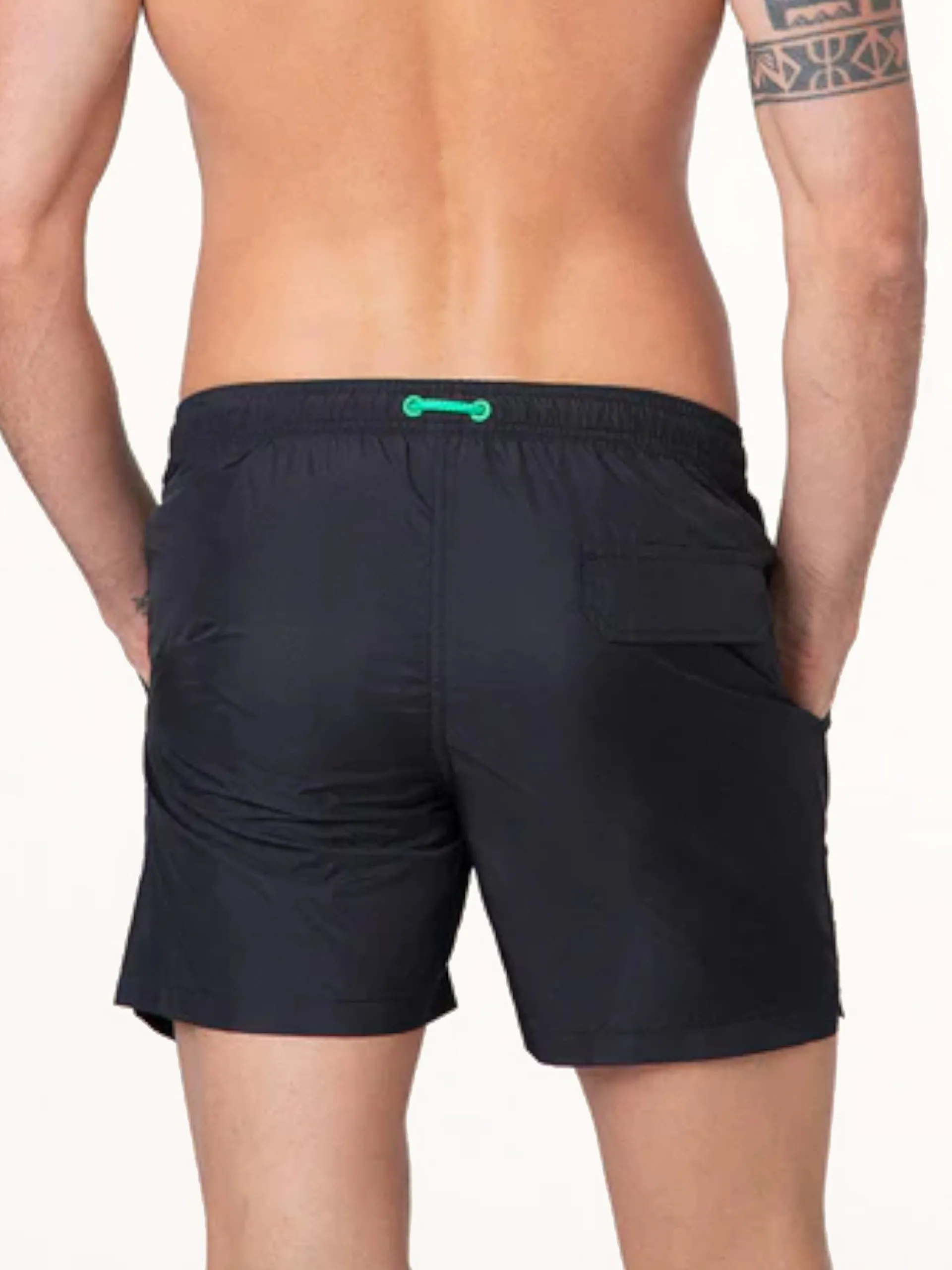 EFFEK Boxer*Costume mare nero da uomo laccetti colorati M01BU04