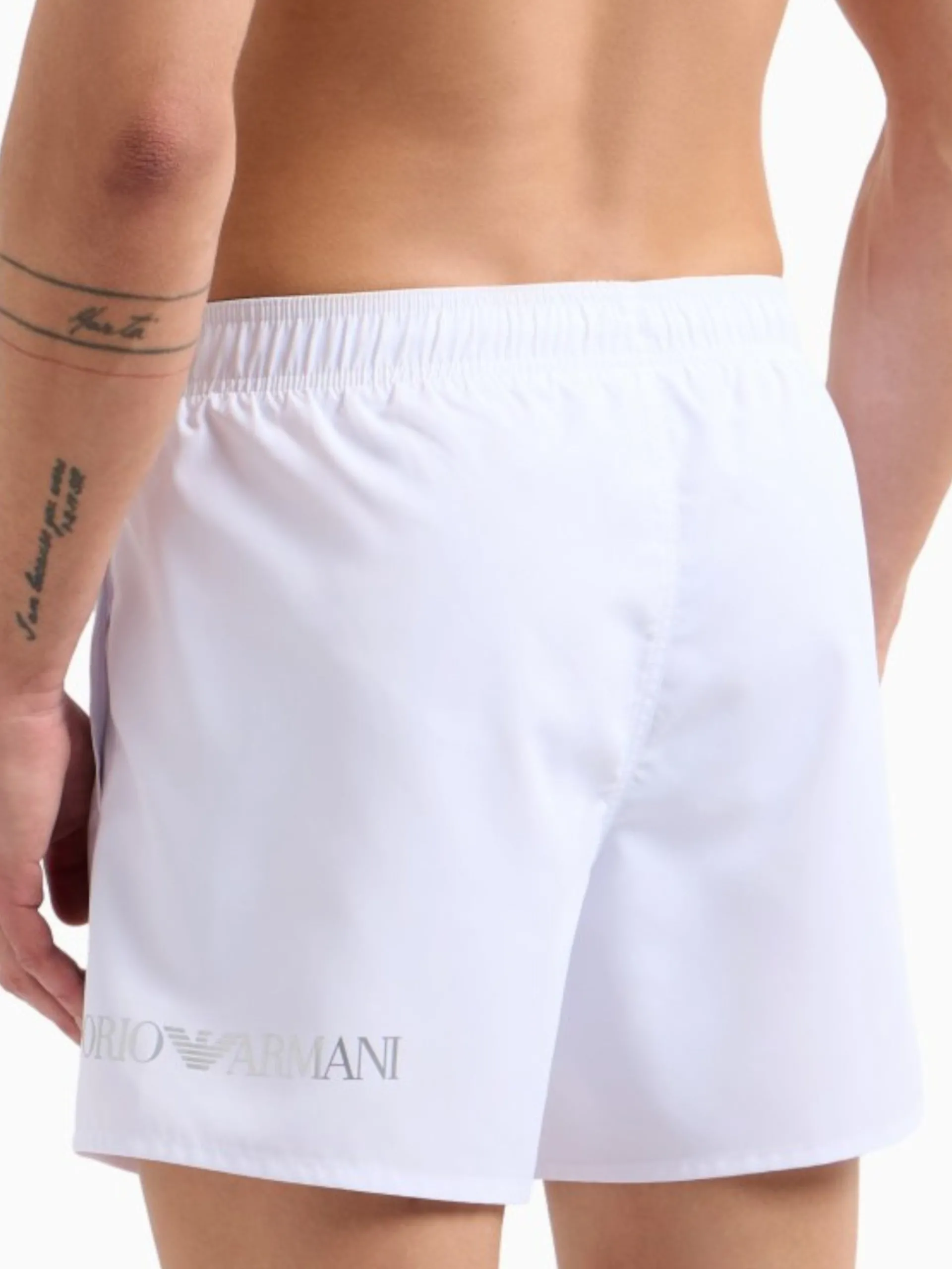 EMPORIO ARMANI 7 Boxer*Costume mare Emporio Armani EA7 bianco da uomo con logo argento Boxer 7M000519AF13049 M0076