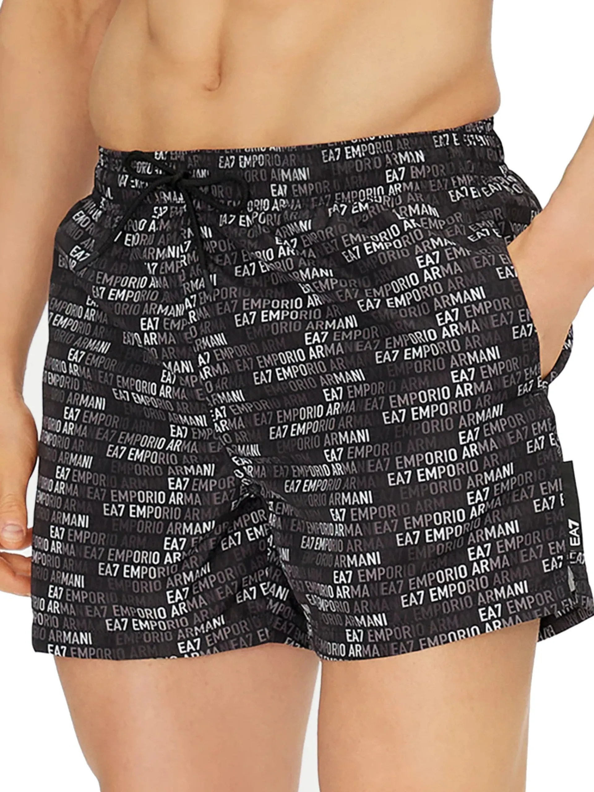 EMPORIO ARMANI 7 Boxer*Costume mare Emporio Armani EA7 nero da uomo logo all over 7M000510AF13059 MC085