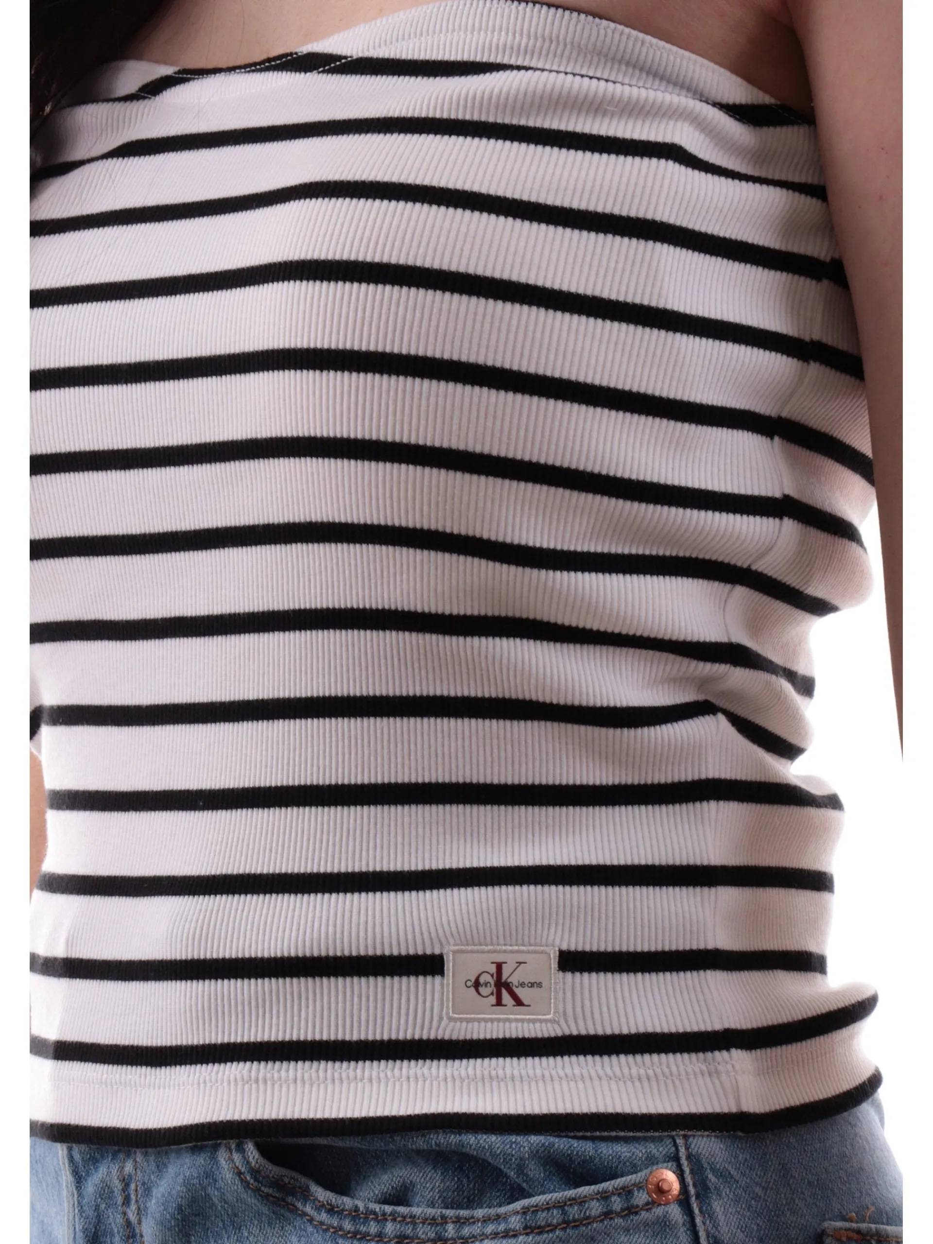 CALVIN KLEIN Maglie*Crop top a fascia bianco J20J225310 0K4