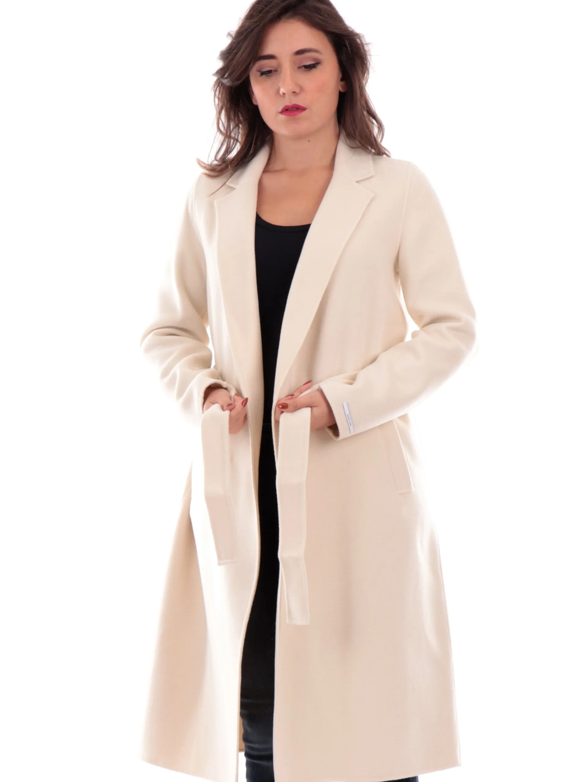 EMME MARELLA Cappotti*cappotto con cintura bianco da donna XENO