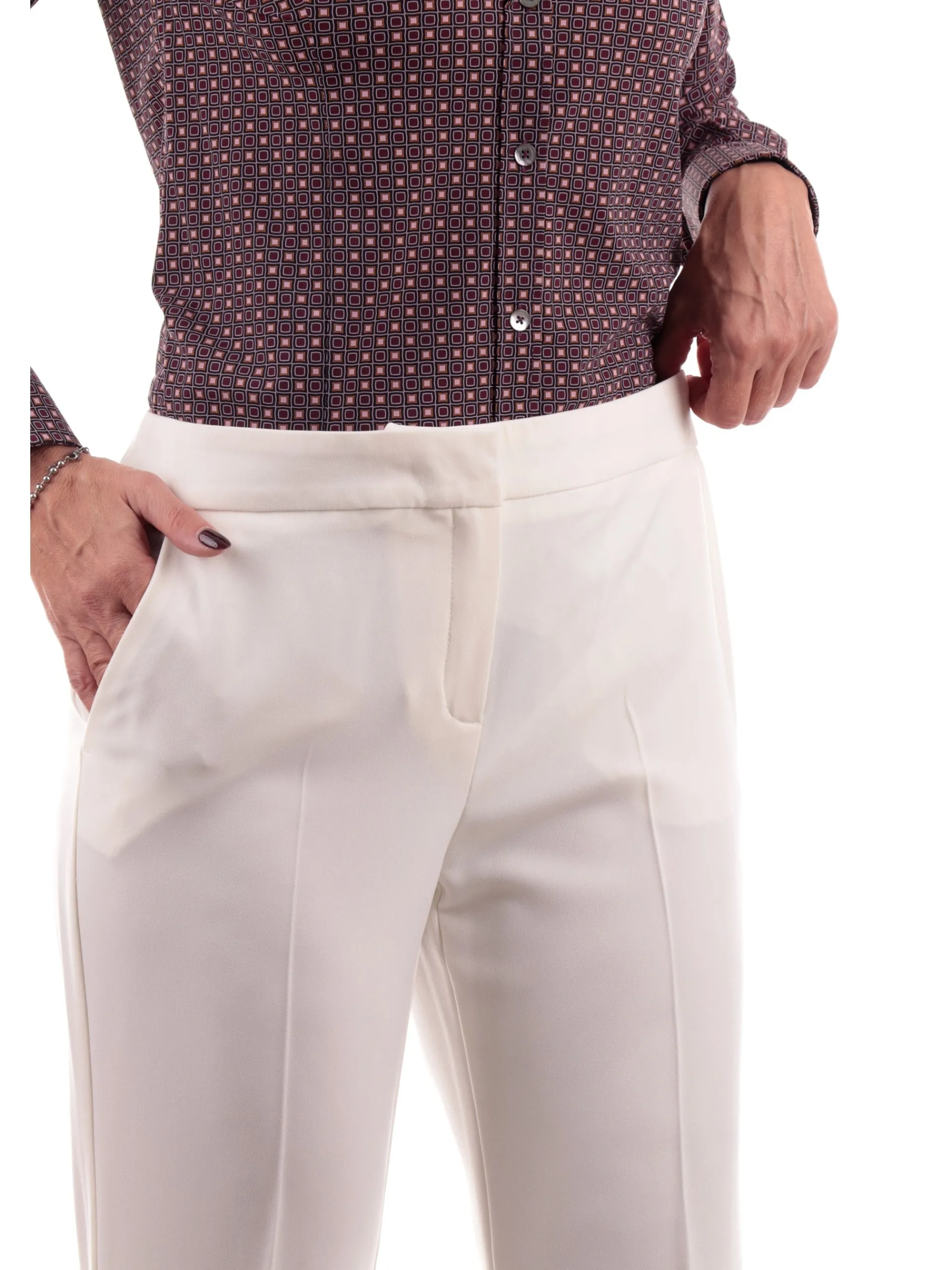 EMME MARELLA Pantaloni*pantaloni bianchi da donna a zampa NIGELLA2