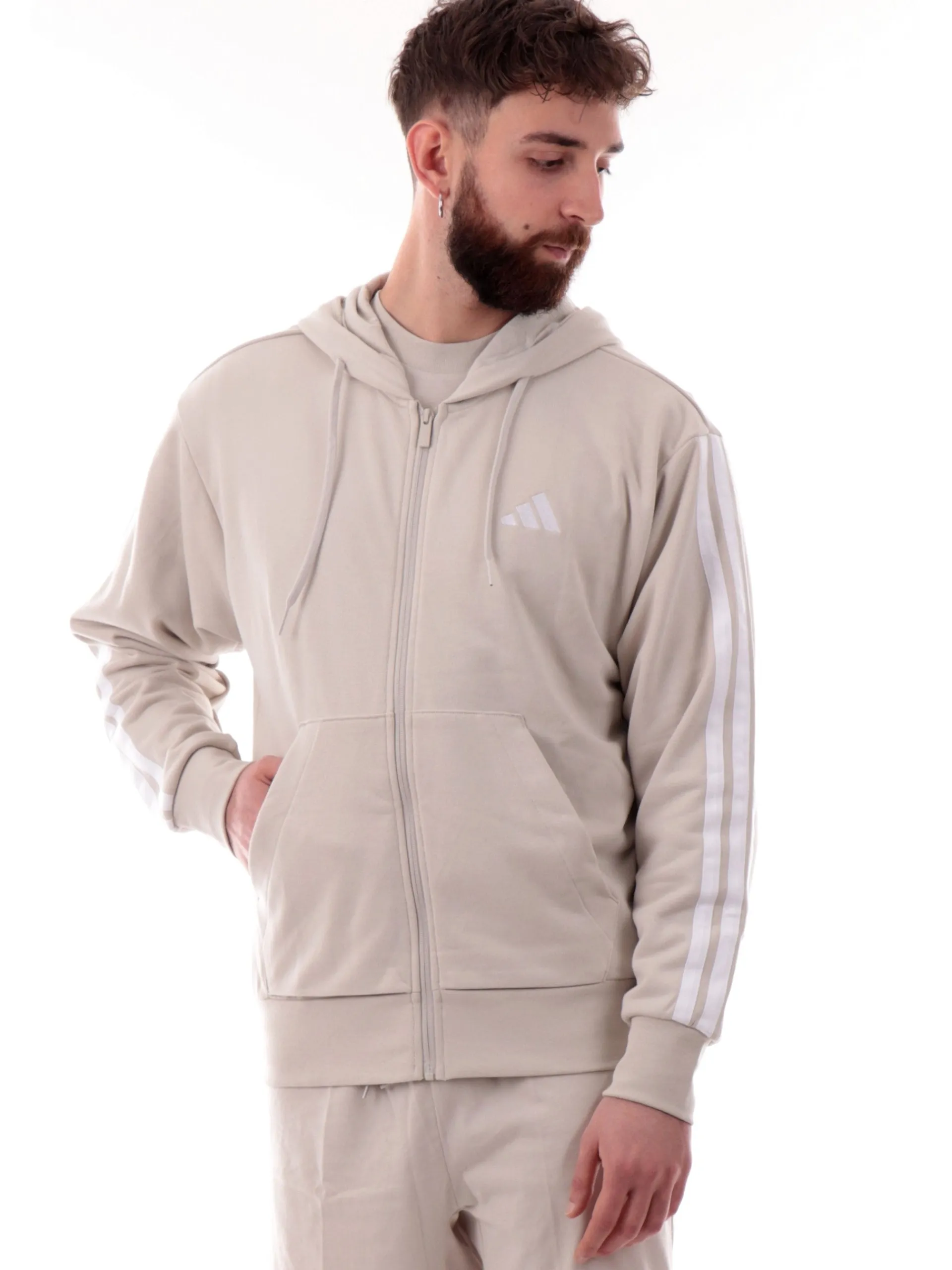 ADIDAS EQUIPMENT Felpe*Felpa Adidas beige da uomo full zip con cappuccio JE6340