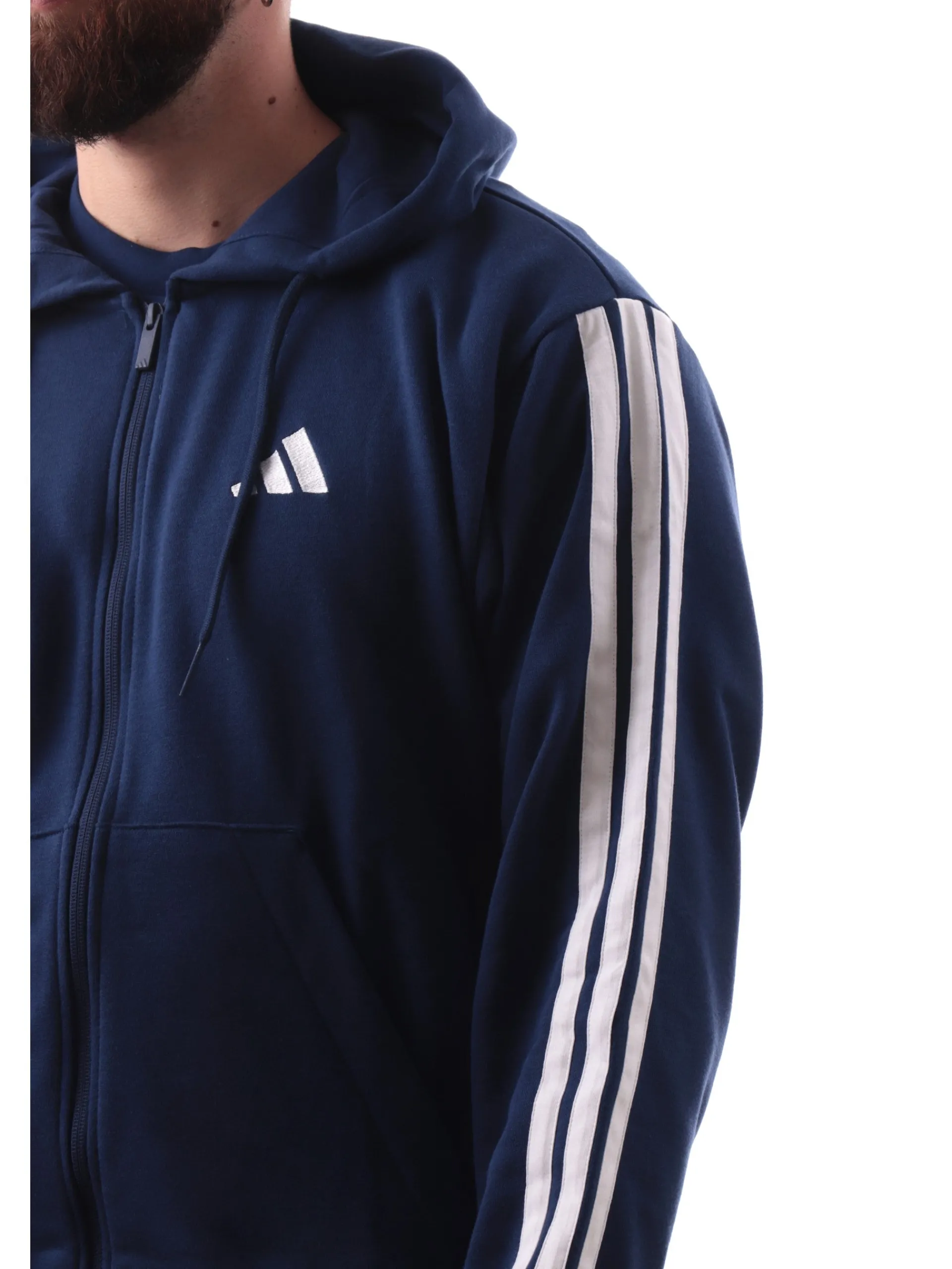 ADIDAS EQUIPMENT Felpe*Felpa Adidas blu da uomo 3Stripes full zip con cappuccio JE6341