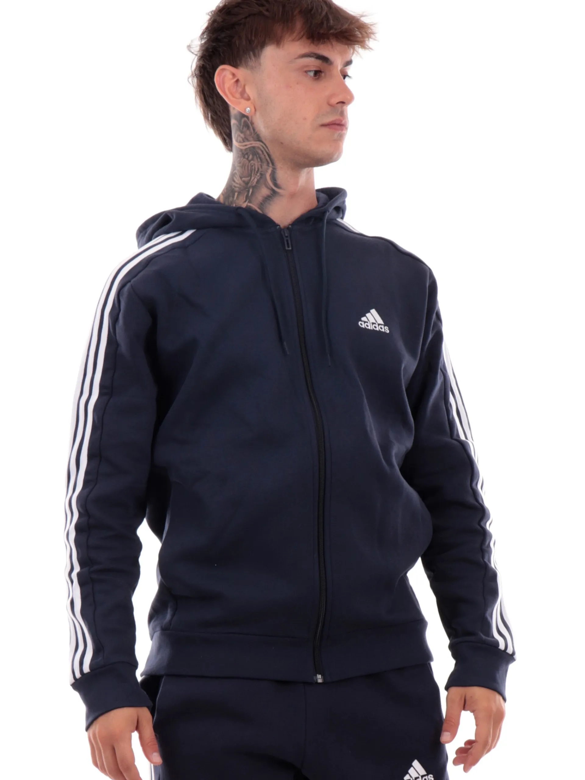 ADIDAS EQUIPMENT Felpe*Felpa Adidas blu da uomo full zip felpata IJ64