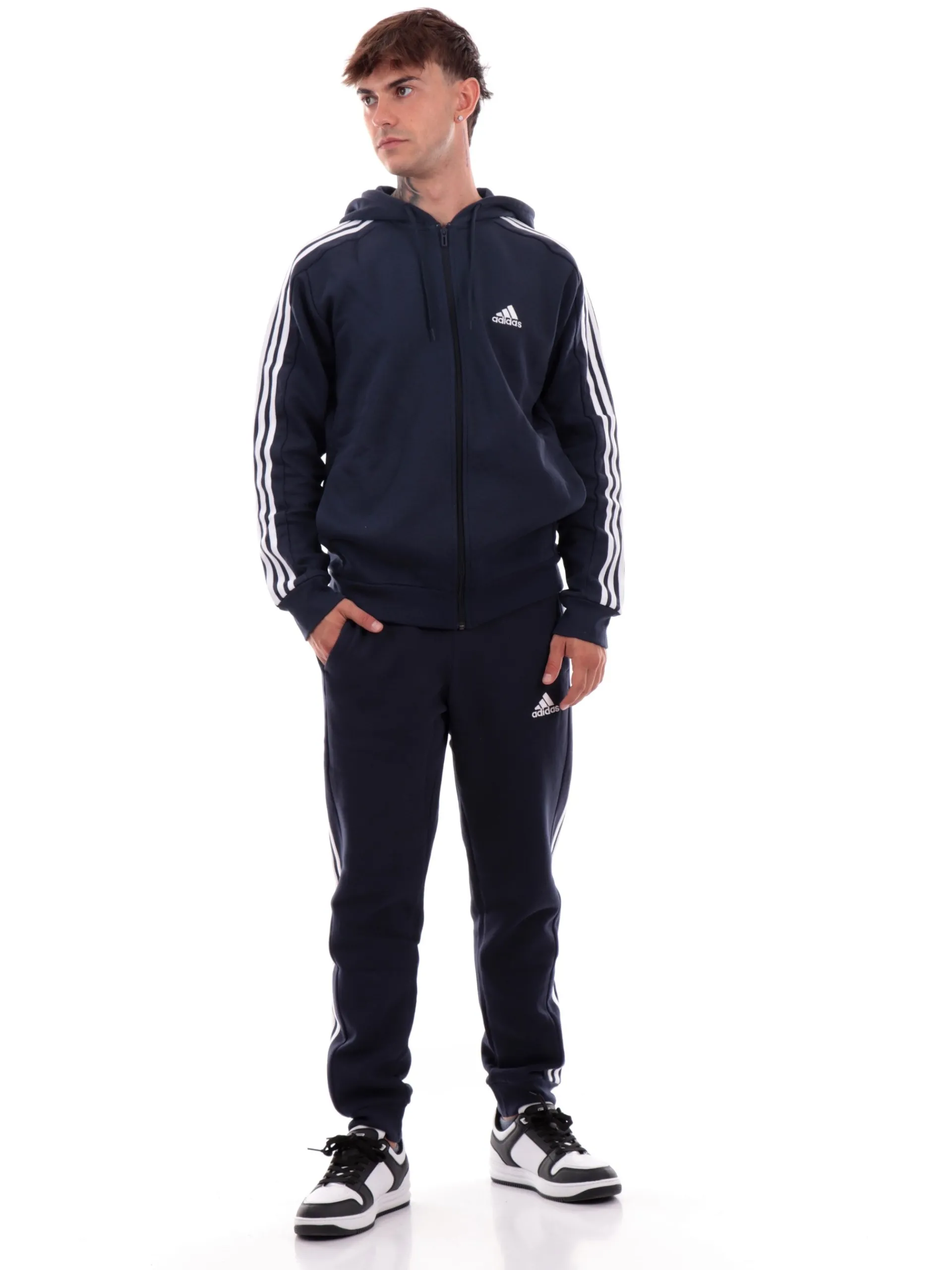 ADIDAS EQUIPMENT Felpe*Felpa Adidas blu da uomo full zip felpata IJ64